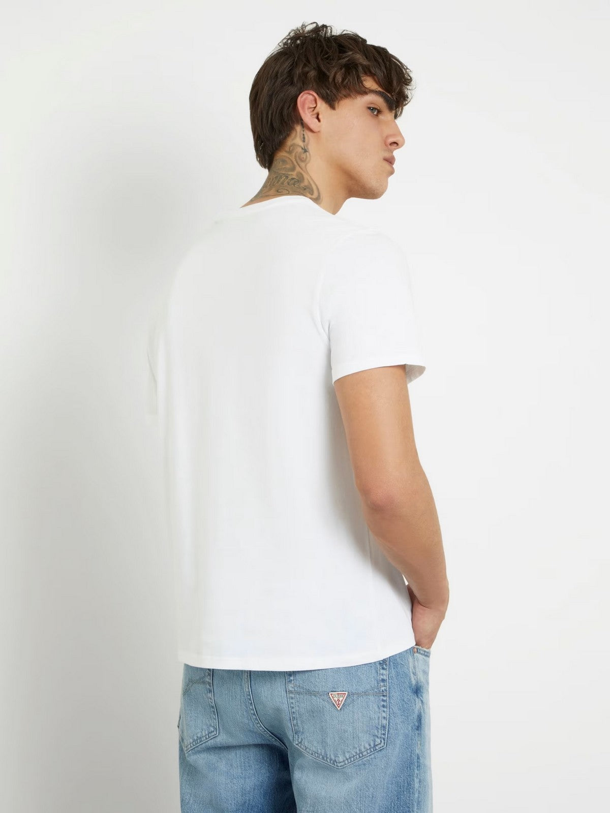 Guess T-shirts and Men's Pole BSC Guess Tri Scar M4ri62 K9rm1 G011 White