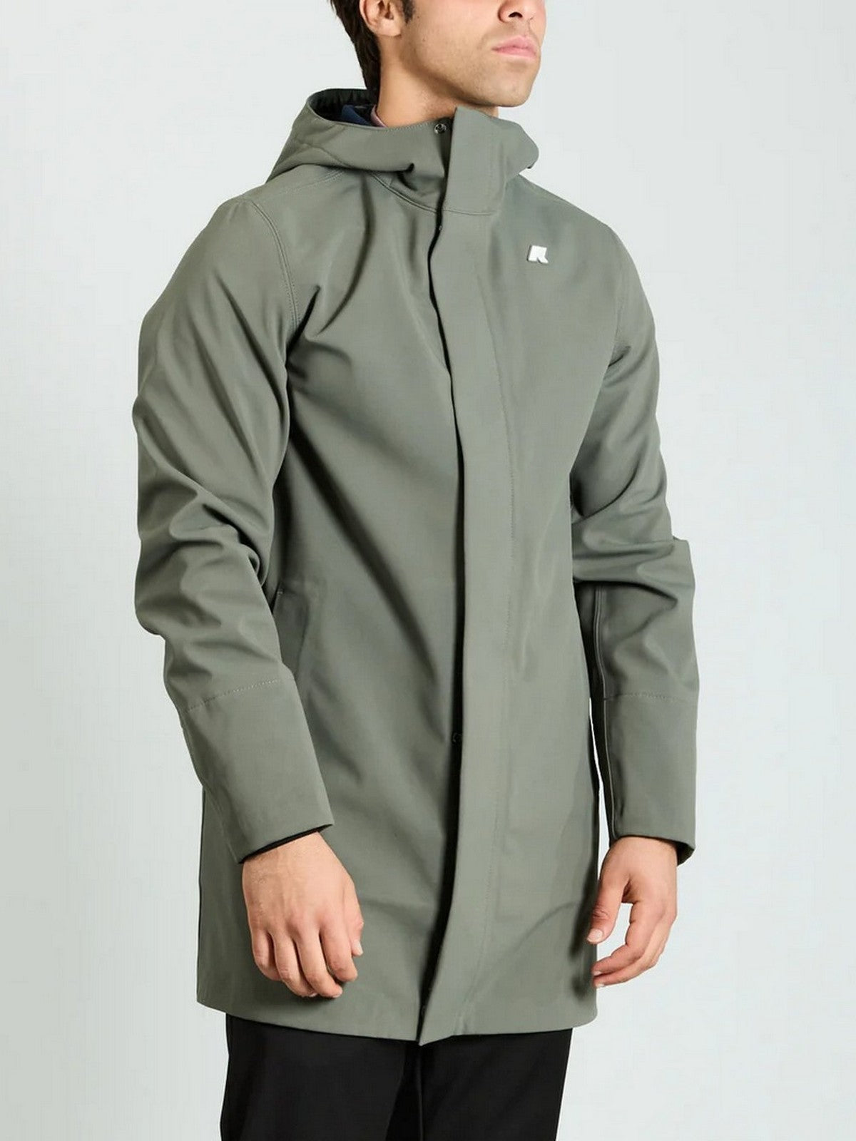 K-WAY Giubbino Uomo Marlyn bonded K7126UW AF0 GREEN BLACKISH - BL