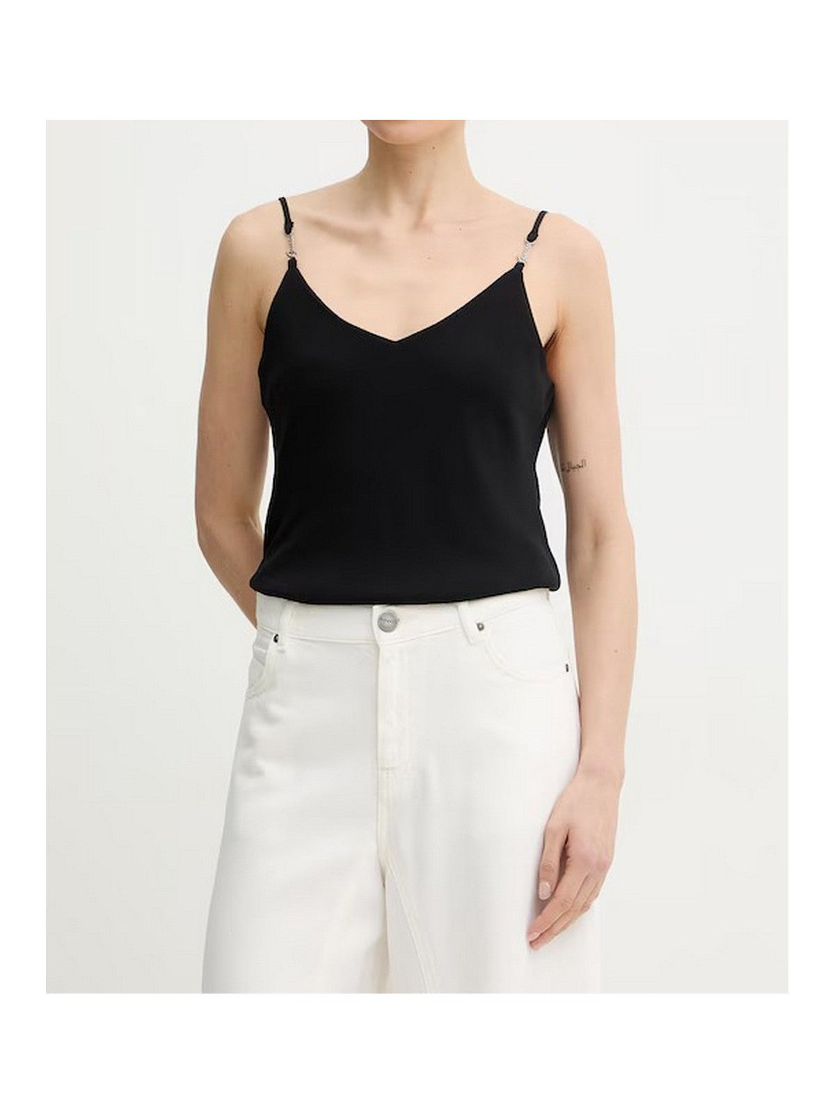 GUESS Top Donna NEW SL CAROLINE LOGO TANK W6GH30 W1845 JBLK Jet Black A996