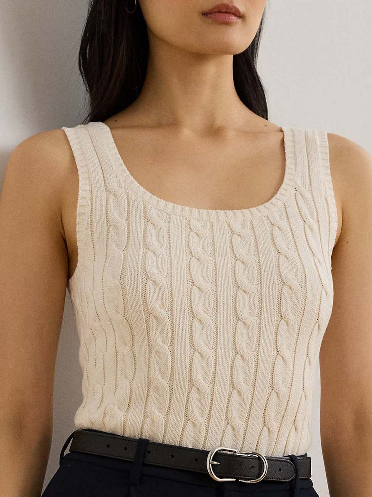 LAUREN RALPH LAUREN Canotta Donna RIDUAN-SLEEVELESS-PULLOVER 200862152 001 MASCARPONE CREAM