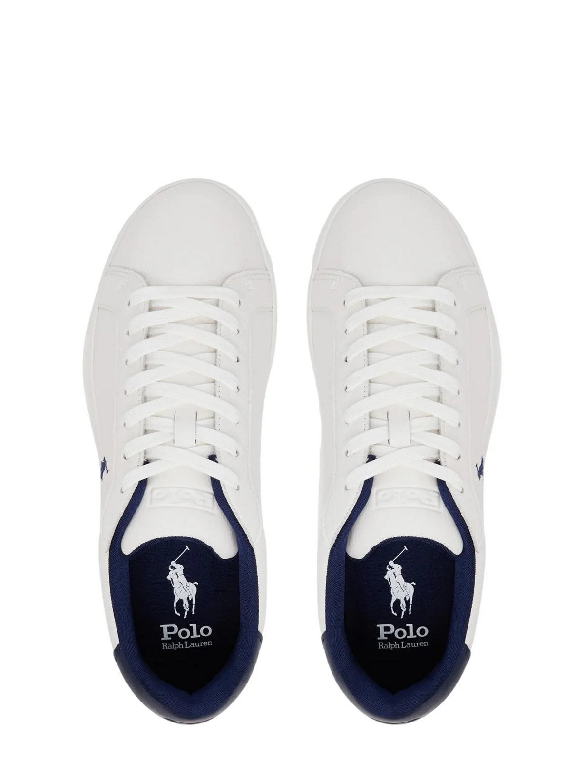 POLO RALPH LAUREN Sneaker Uomo HRT CRT II-SNEAKERS-LOW TOP LACE 809968172 001 DECKWASH WHITE/NAVY