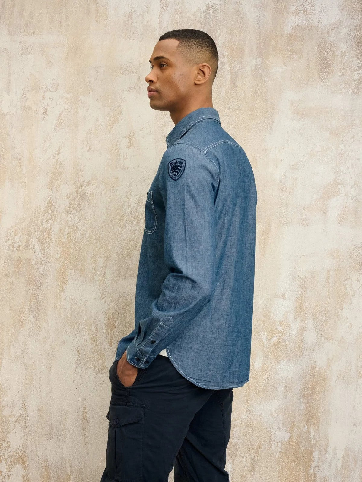 BLAUER Camicia Uomo VENDEN 25SBLUS01342 007136 D208 Blu gioboutiqueweb