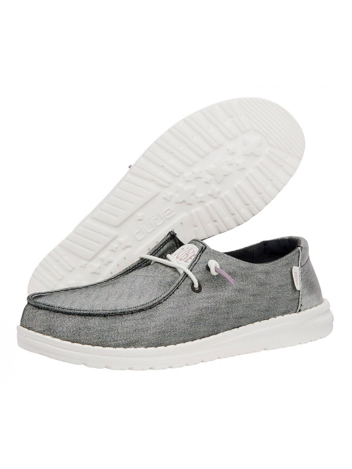 HEY DUDE Mocassino Donna Wendy Metallic Sparkle HD.41082 025 Grigio gioboutiqueweb