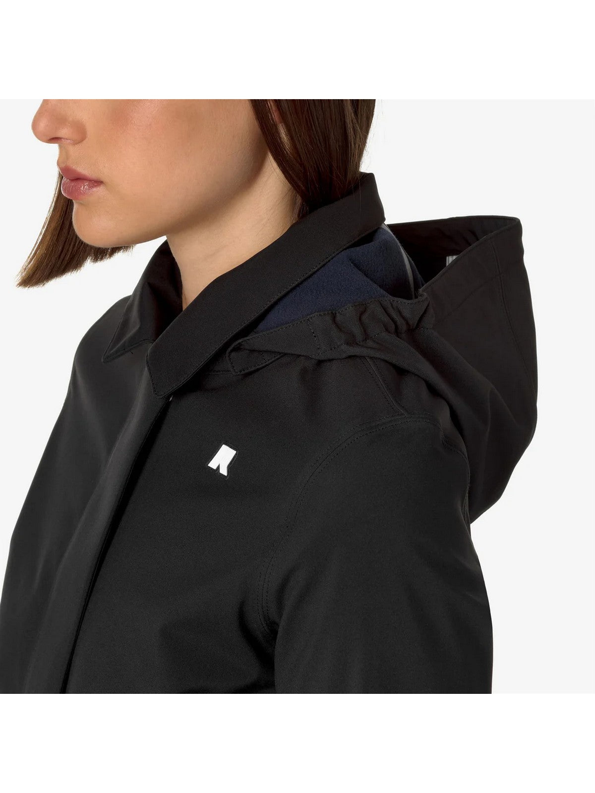 K-WAY Giubbino Donna Mathy bonded K2148BW A3C BLACK-BLUE DEPTH gioboutiqueweb