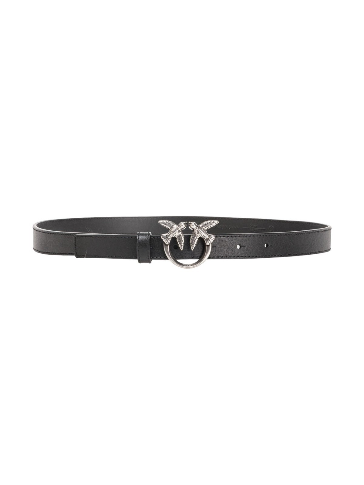 PINKO Cintura Donna Love Berry H2 Belt Vitello Set 100143-A0F1 Z99O NERO-OLD SILVER gioboutiqueweb