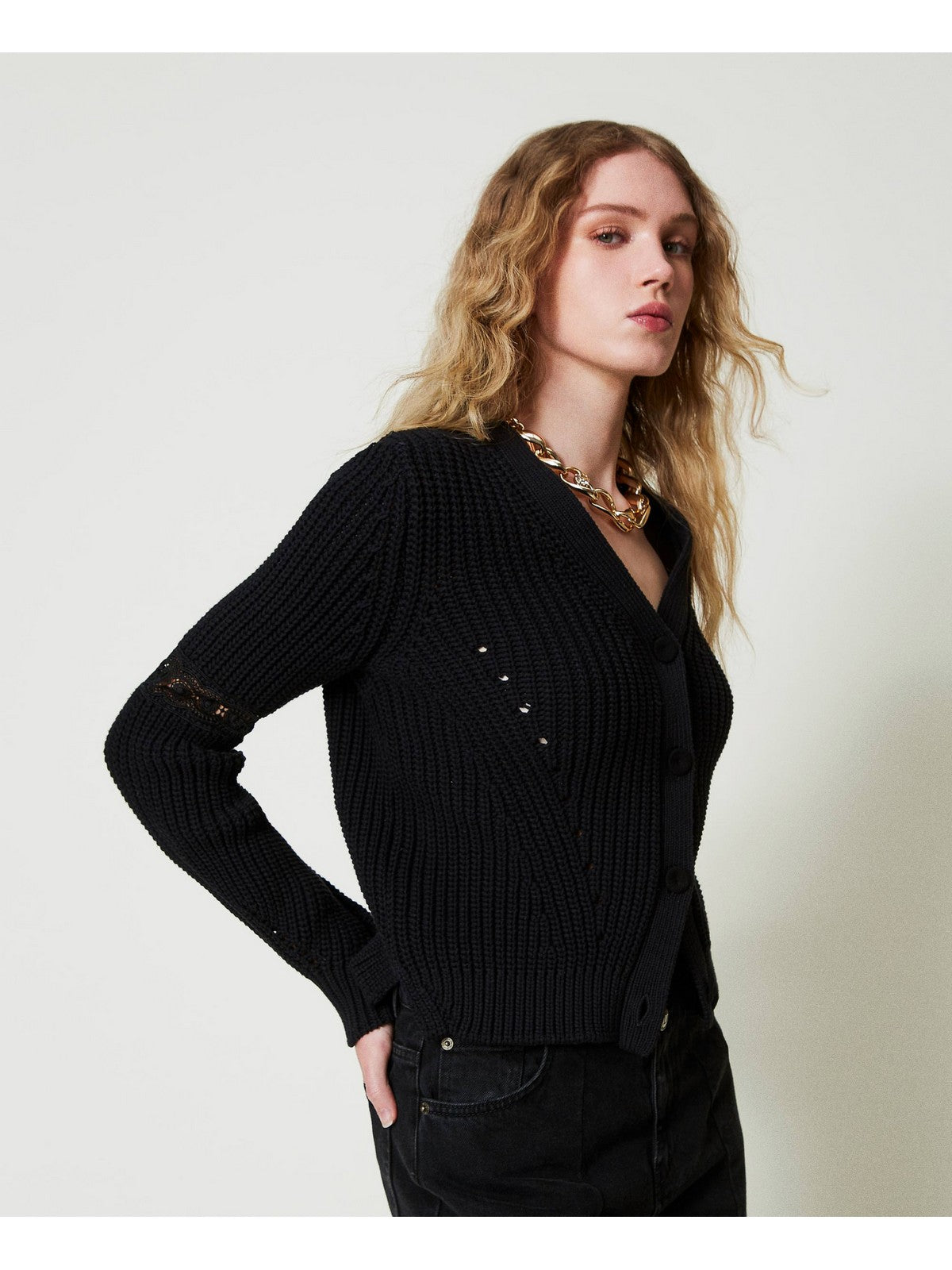 TWINSET Cardigan Donna 242TP3091 00006 Nero gioboutiqueweb