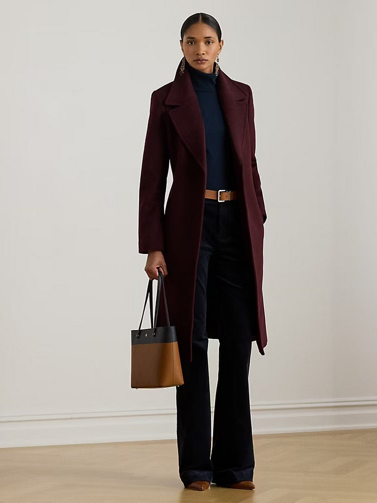 LAUREN RALPH LAUREN Cappotto Donna "WOOL WRP 42""-LINED-COAT" 297962169 005 PINOT NOIR