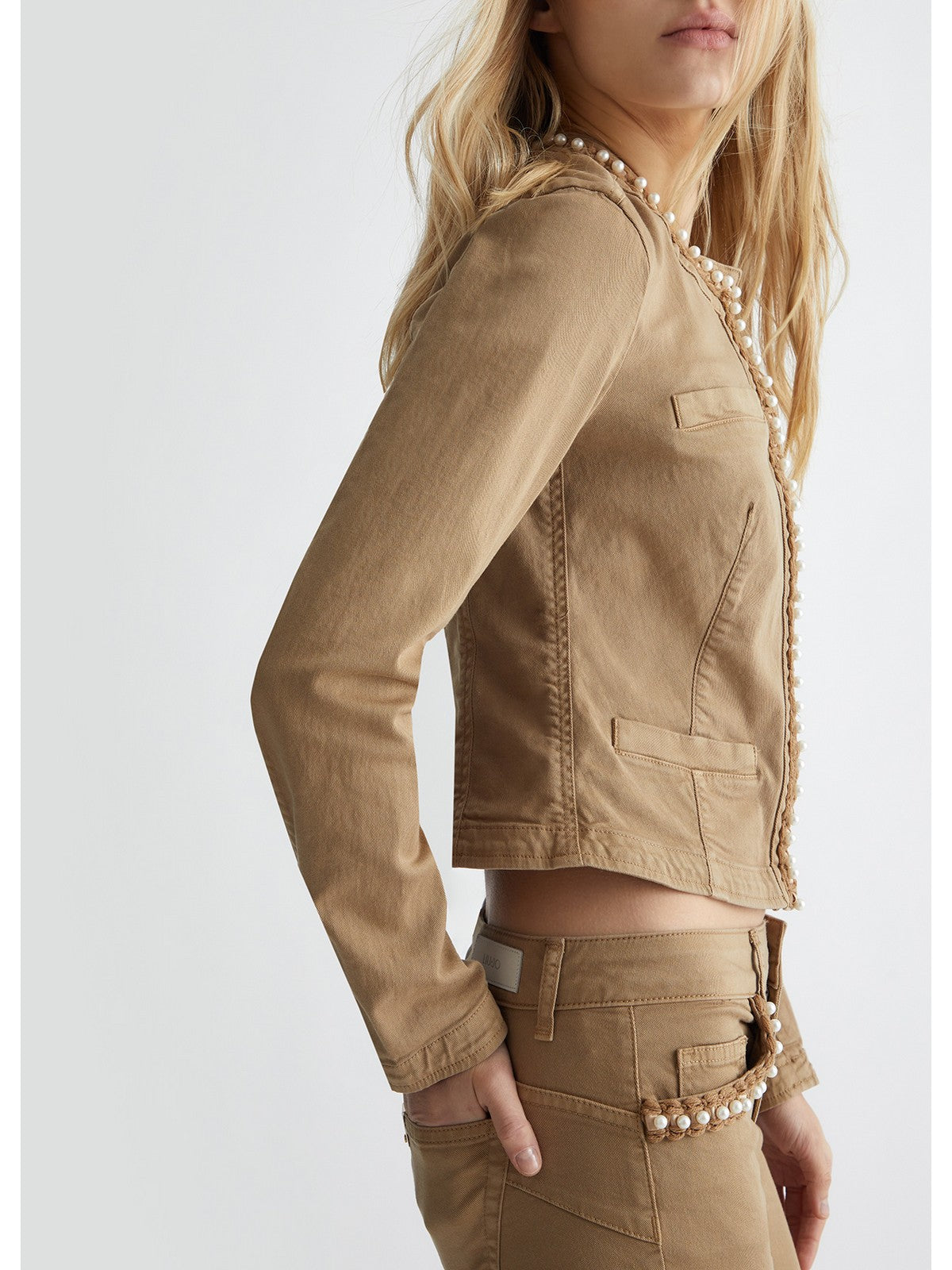 LIU JO WHITE Giacca Donna MA4278T3489 71022 Beige gioboutiqueweb