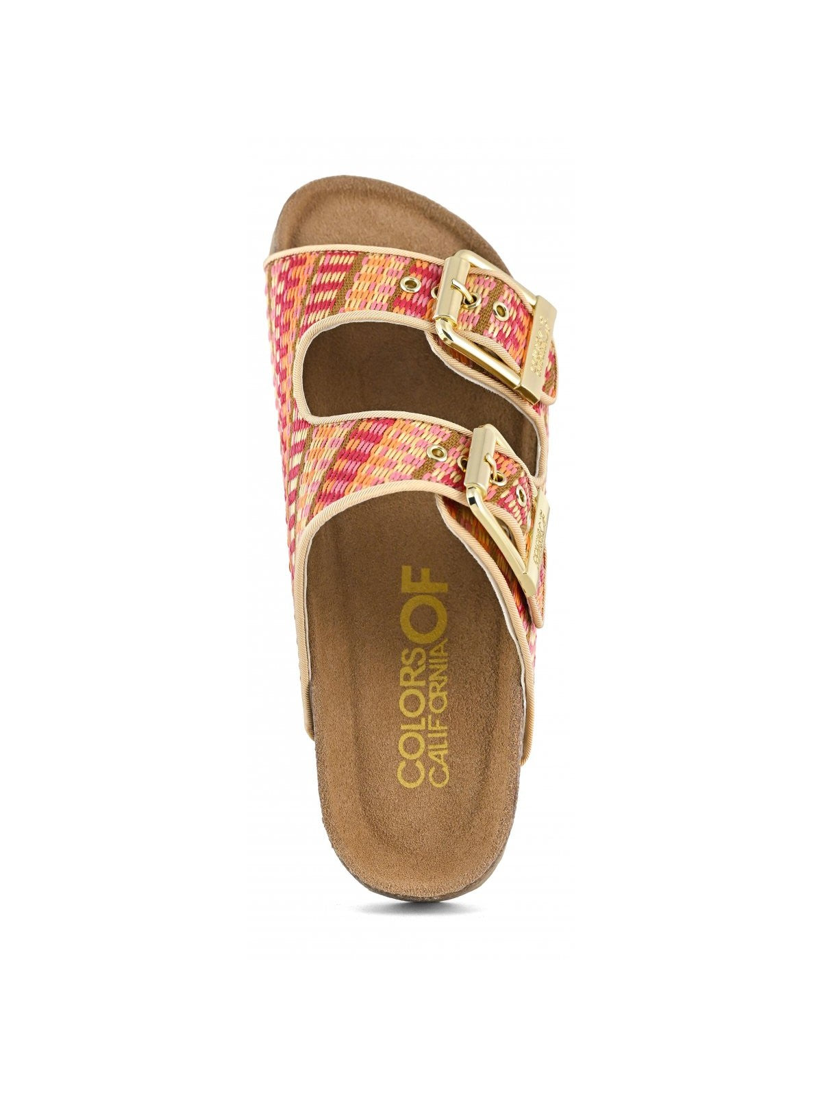 COLORS OF CALIFORNIA Sandalo Donna two buckle sandal in rafia HC.BIO500 SUNC SUNSET CORAL