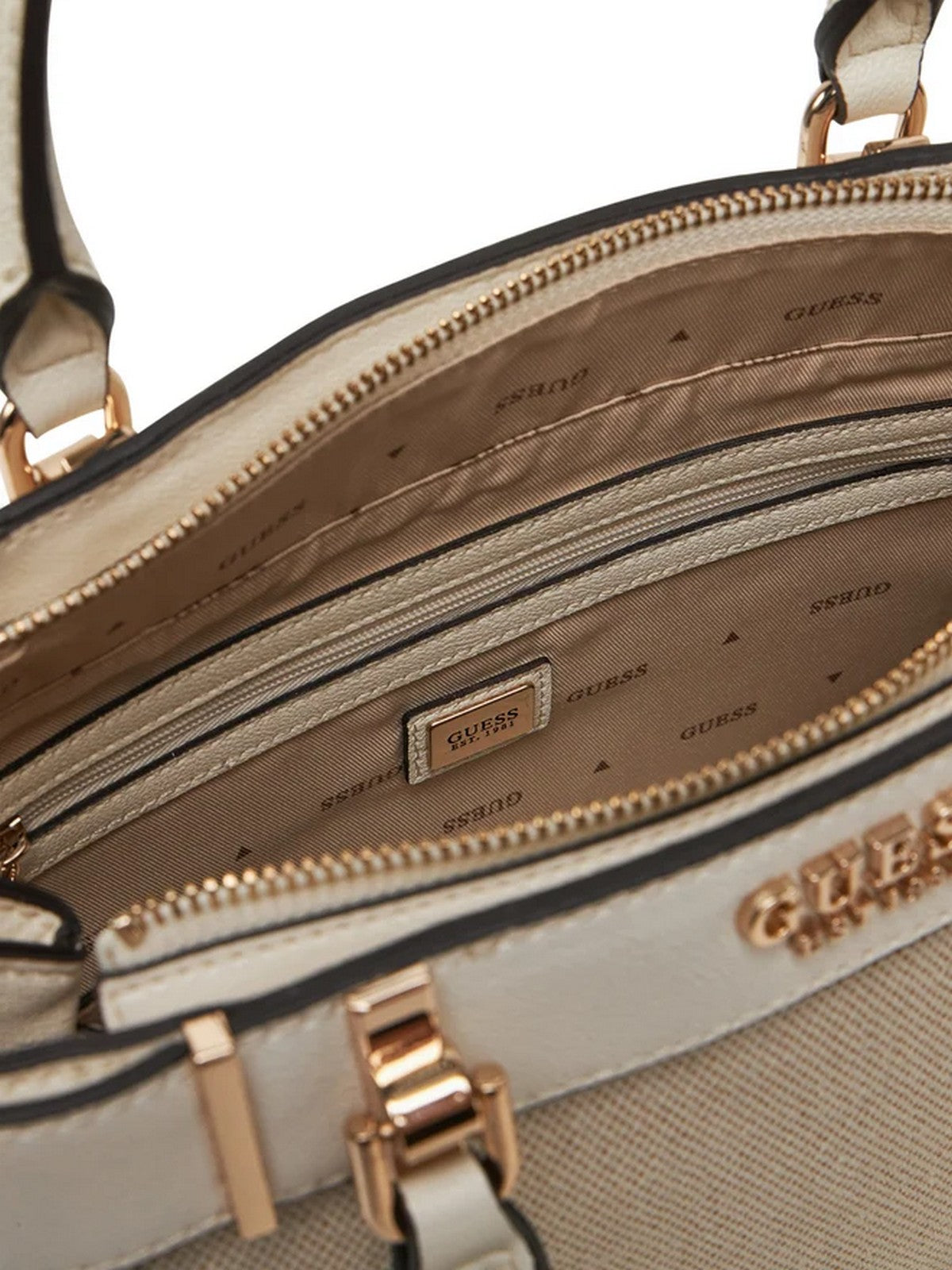 GUESS Borsa Donna ANADELA 3 COMP SATCHEL HWAG96 33060 NRI Bianco