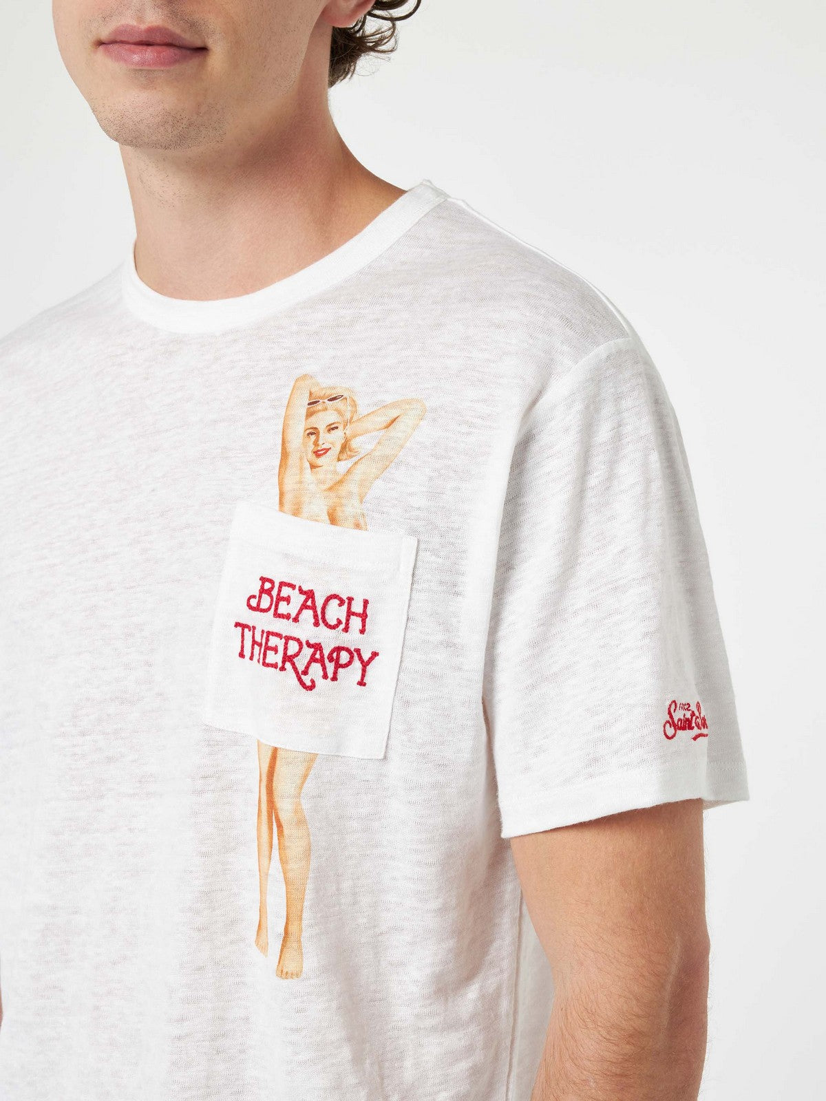 MC2 Saint Barth T-shirt and Ecstasea Men's Pole 04284F White