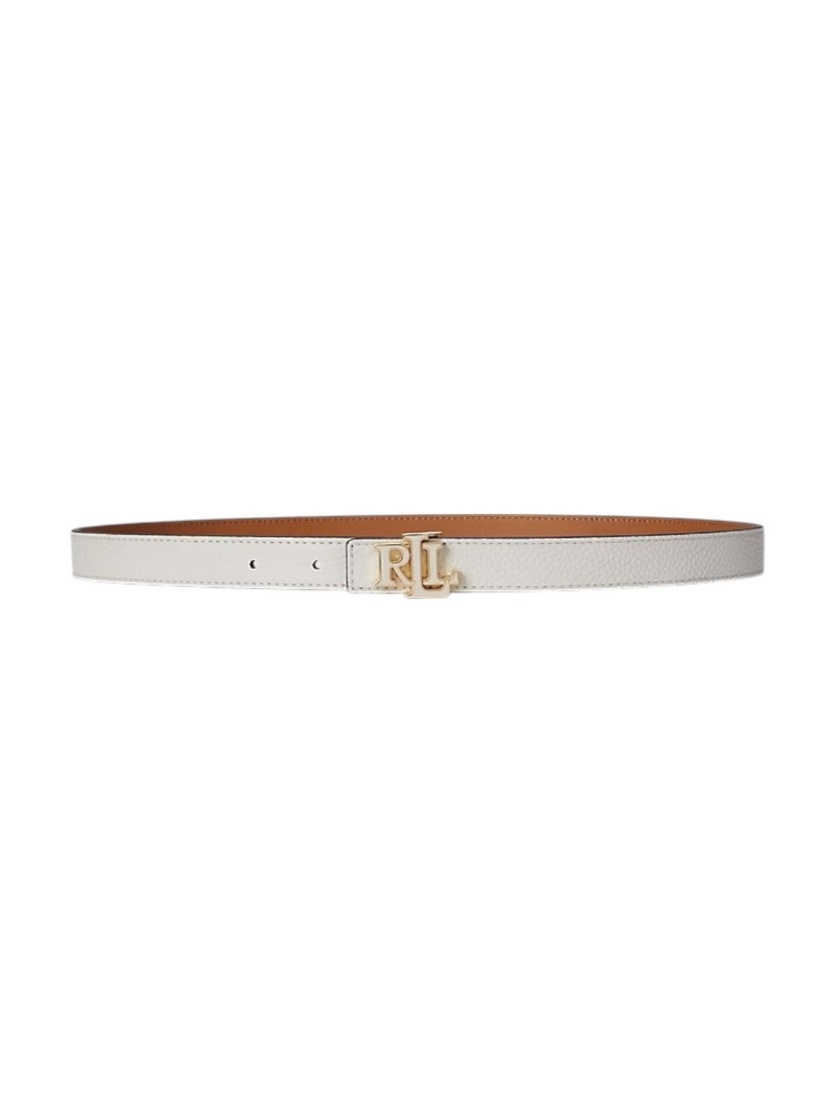 LAUREN RALPH LAUREN Cintura Donna REV LRL 20-BELT-SKINNY 412P04418 003 SOFT WHITE/CLASSIC CARAMEL