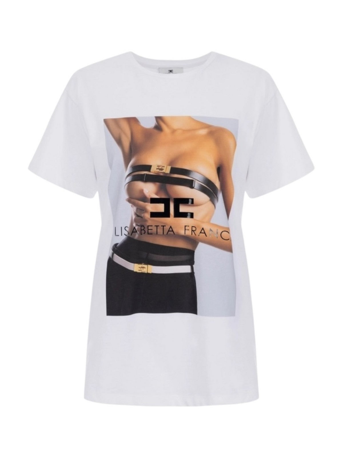 ELISABETTA FRANCHI T-shirt Donna MA02456E2 270 GESSO gioboutiqueweb