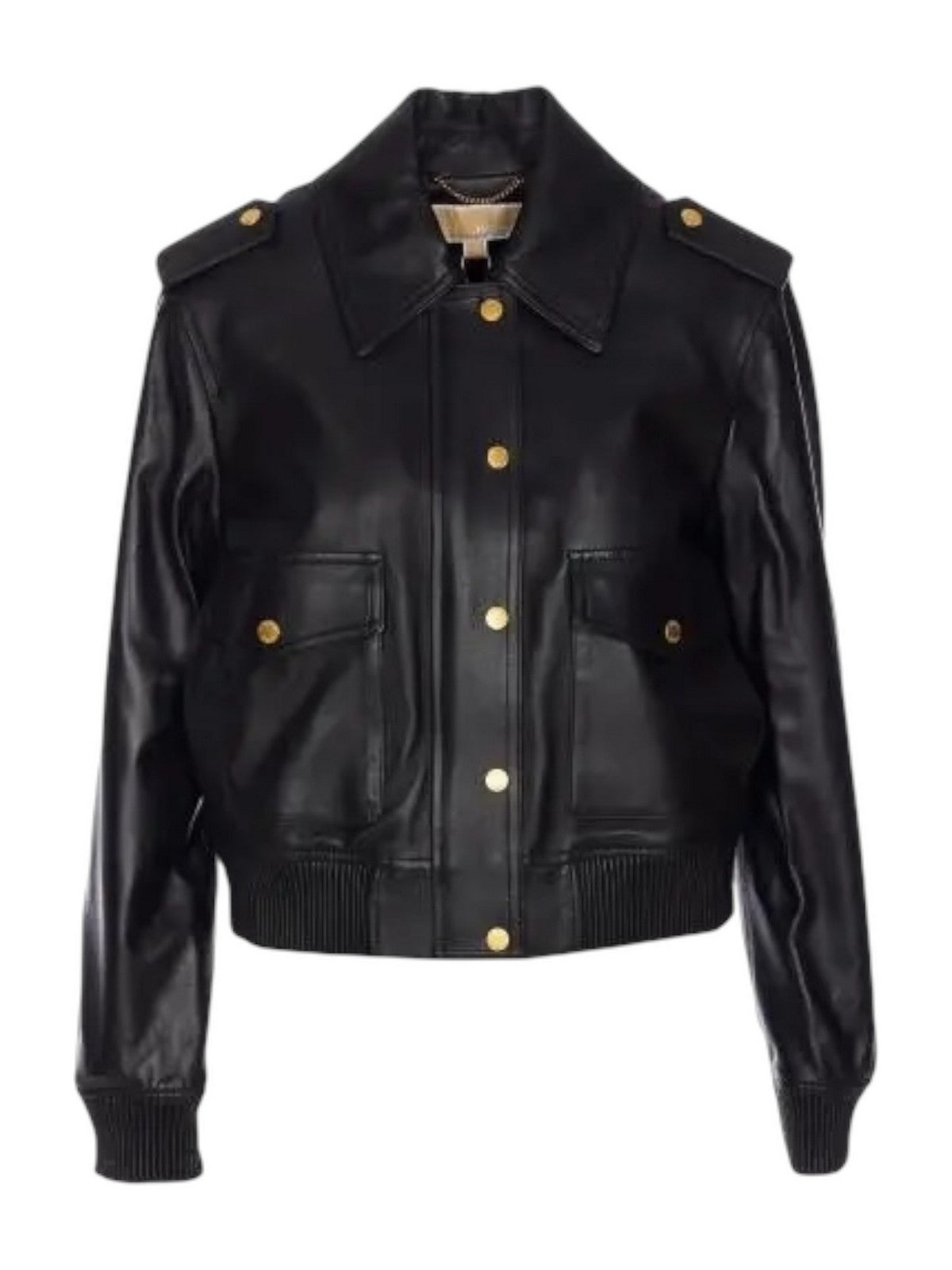 アウターその他 Michael Kors Woman Blazer Black MT520IQFAF 001 Michael Kors Women's Jacket Leather Blouson MT520iqfaf 001 Black