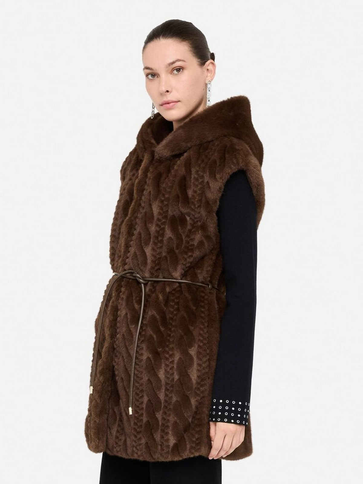 LIU JO WHITE Gilet Donna MF5364E1044 90915 CIOCCOLATO