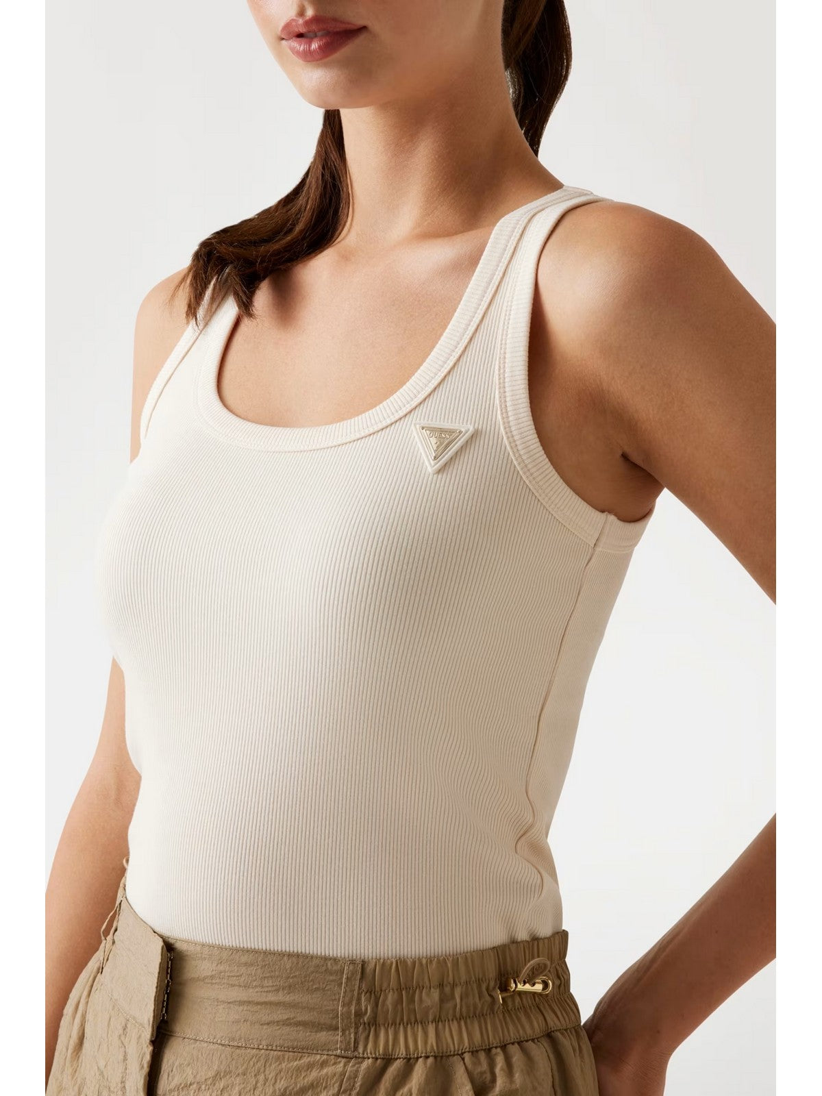 GUESS SPORT Canotta Donna COLETTE RIB TANK V4YP06 K8RT2 G6K5 OCEAN SALT