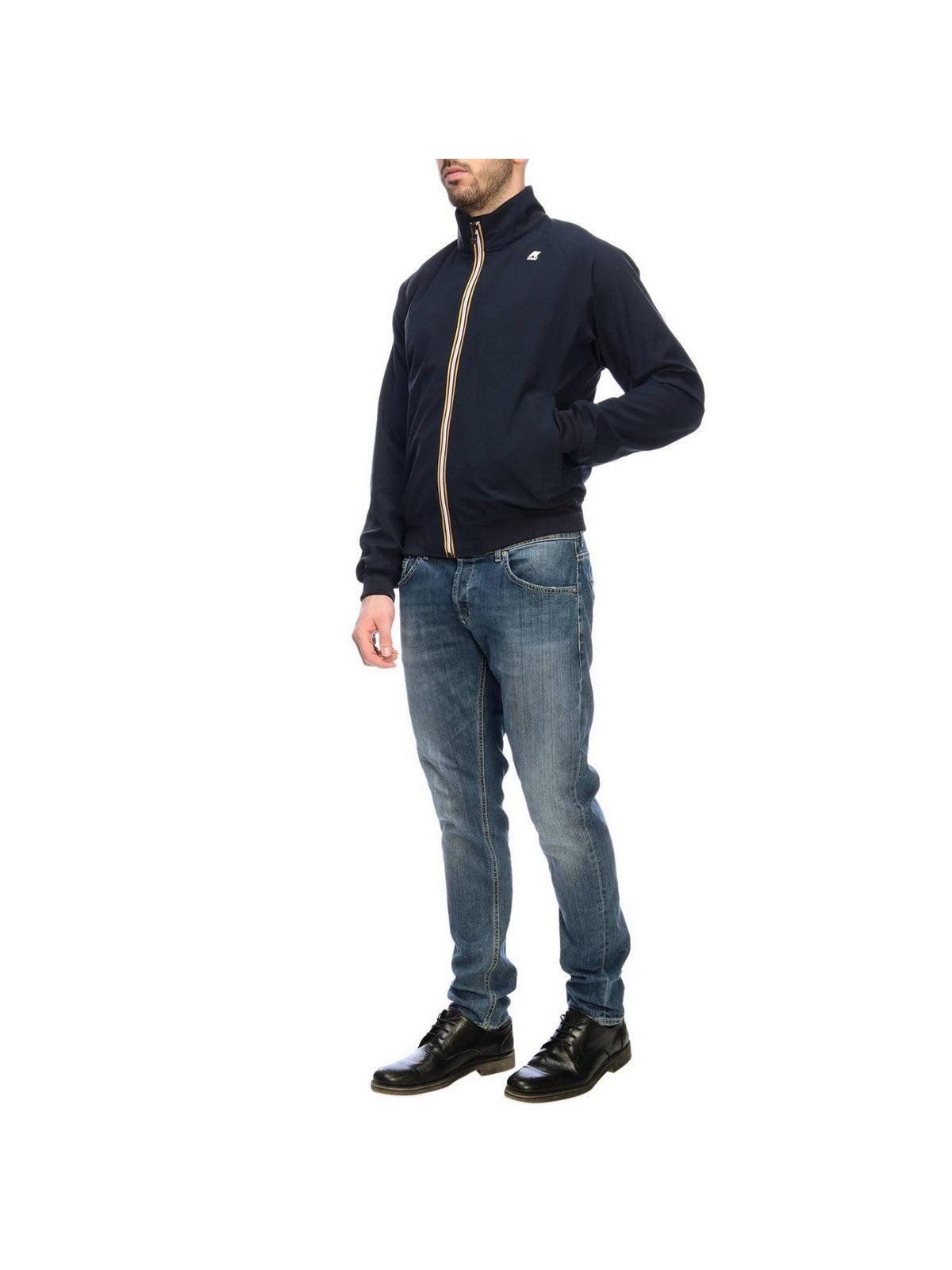 K-WAY Giubbino Uomo Leo bonded jersey K007LS0 K89 Blu gioboutiqueweb