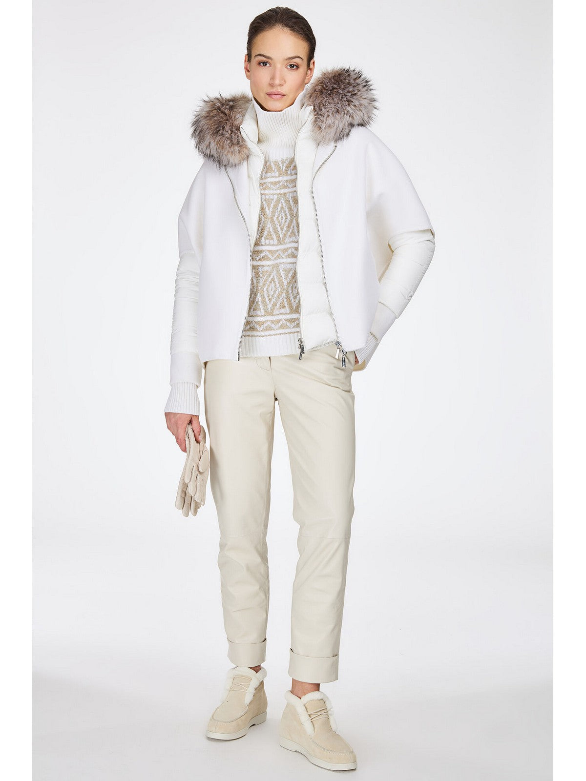 MOORER Piumino Donna Pegaso-lap MODGI300009 U0100 Bianco gioboutiqueweb