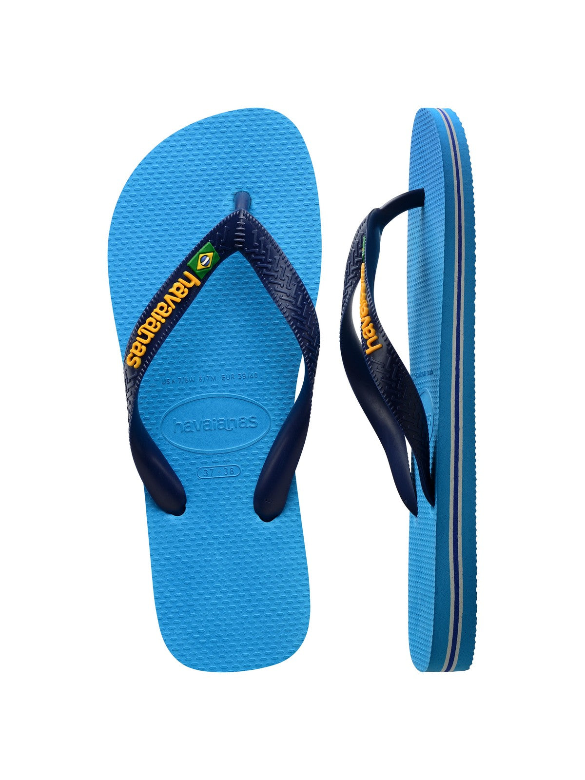 HAVAIANAS Infradito Unisex adulto Hav. Brasil logo 4110850.6946 Turchese gioboutiqueweb