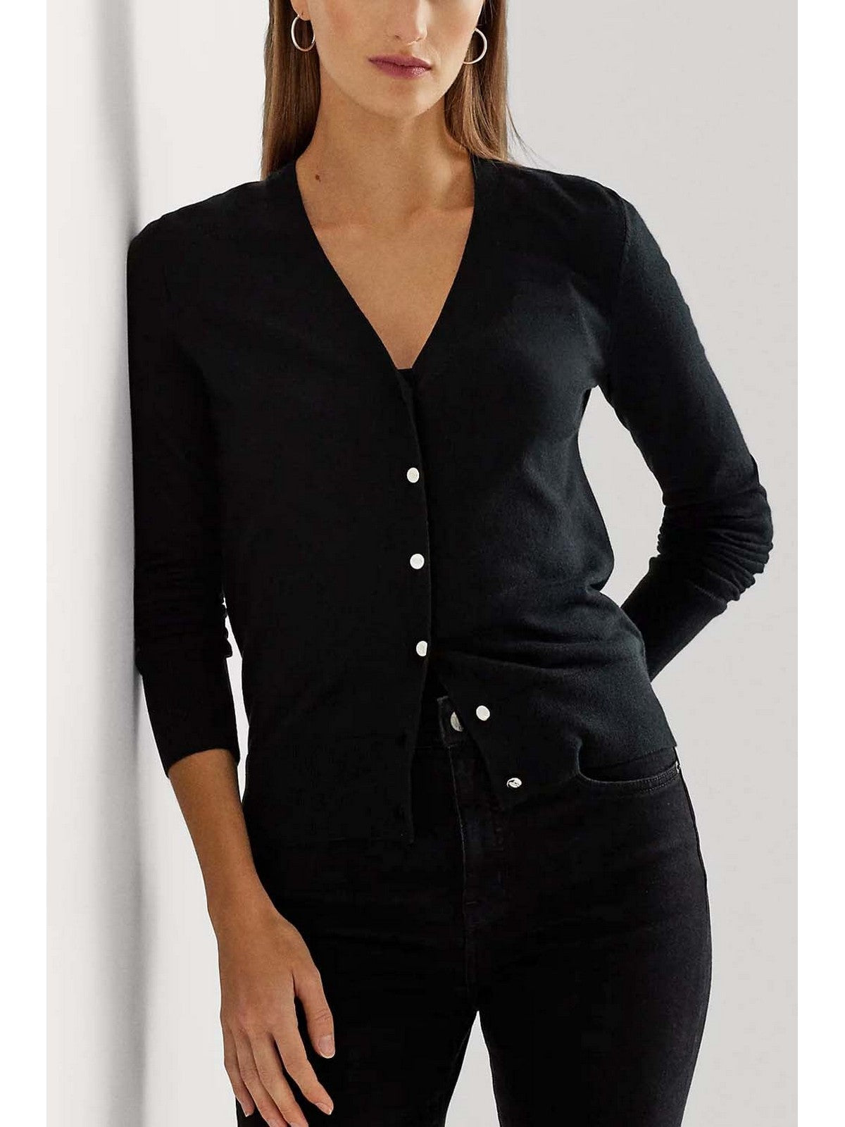 LAUREN RALPH LAUREN Cardigan Donna 200808207 001 Nero gioboutiqueweb