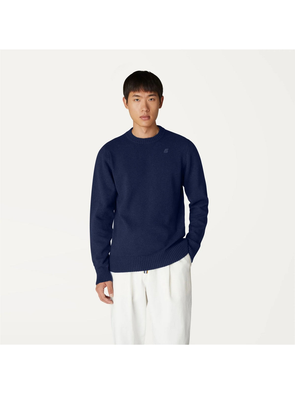 K-WAY Maglione Uomo Sebastien lambswool K2112PW K89 Blu gioboutiqueweb