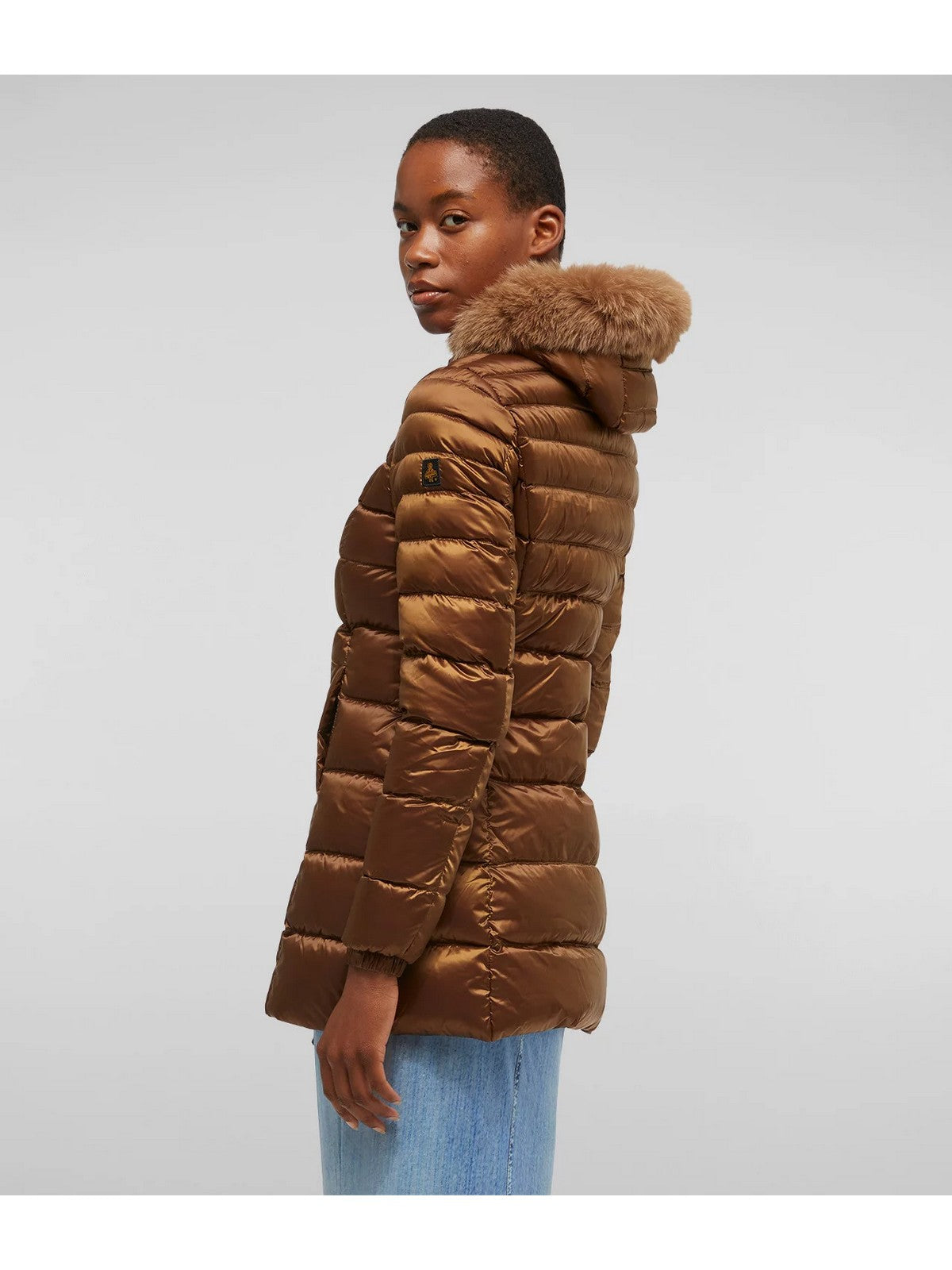 Refrigiwear Duvet Woman Long Mead Fur Veste W98101 RA0035 H05560 Marrone