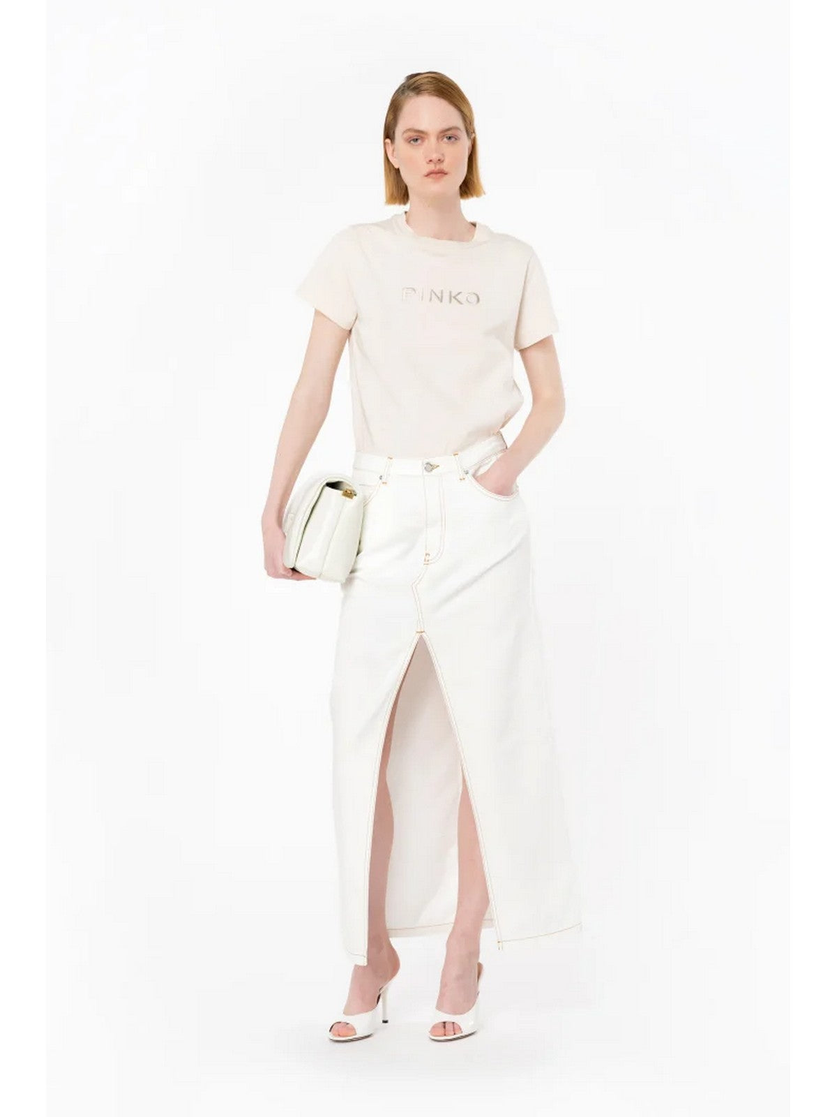 Pinko T-Shirt und Pole Frauen beginnen 101752-A1NW C32 Beige