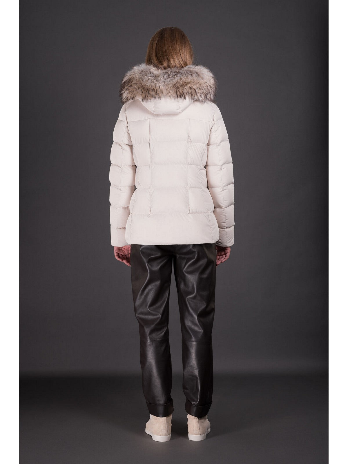 Moorer Piumino Woman Kilie-Fur-KN Modgi100891 U0119 Ivory