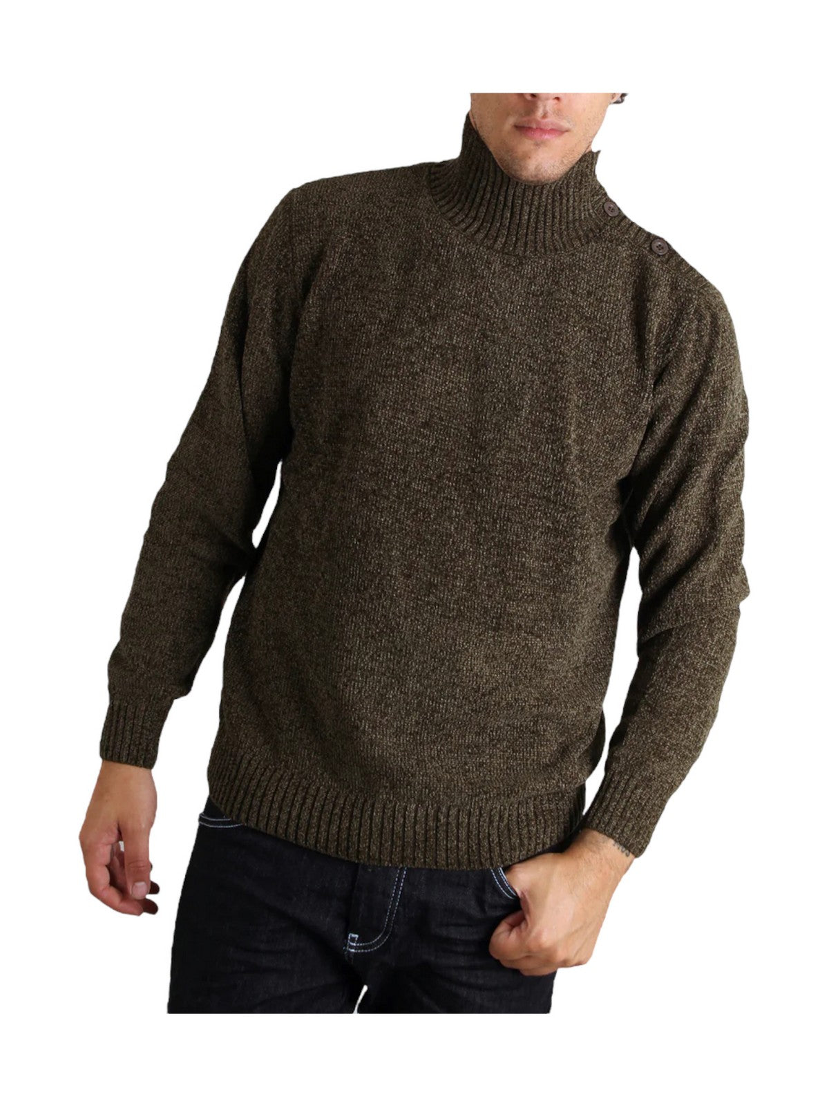 LIU JO UOMO Maglione Uomo M223P202CINYBUTTON 401 Verde gioboutiqueweb