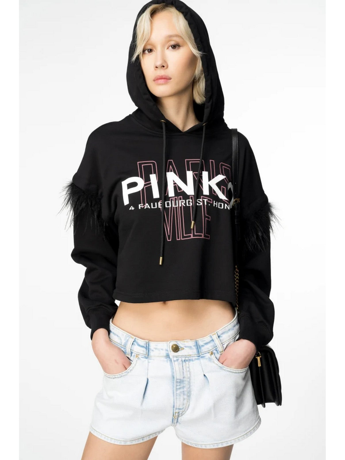 Pinko Frauen Sweatshirt Avigliana 103129-A1lu Z99 Schwarz