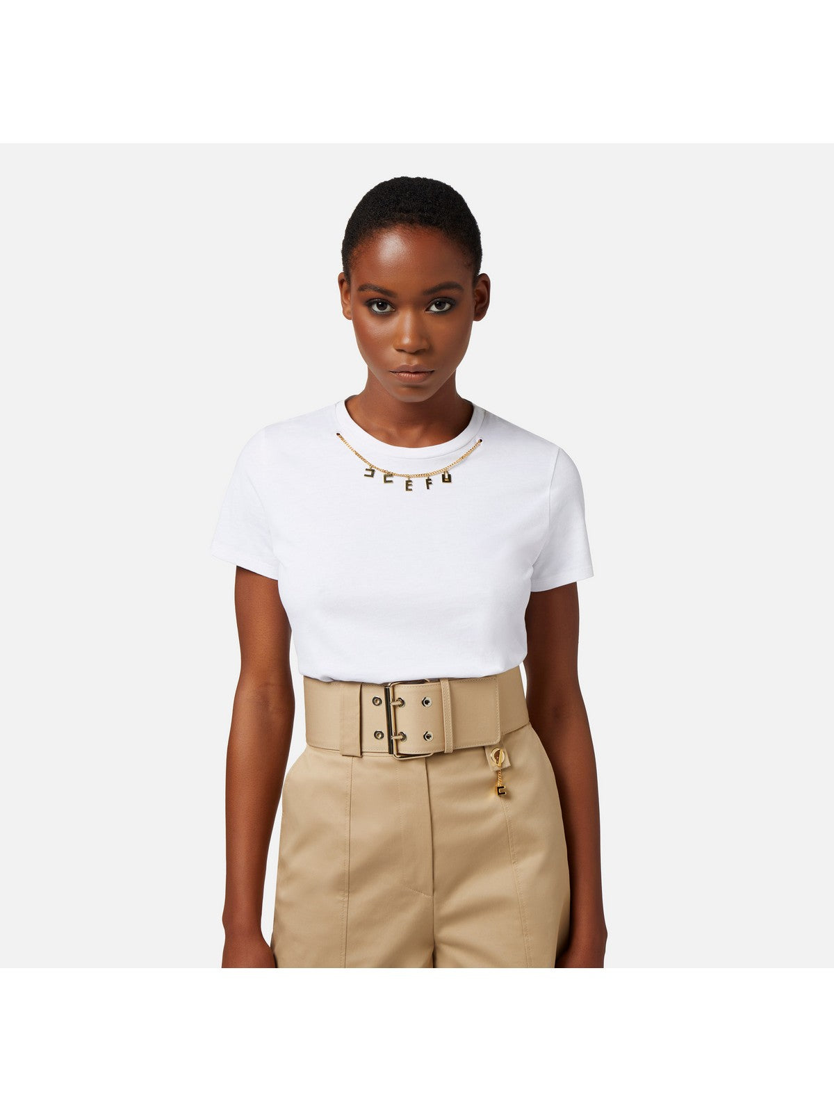 ELISABETTA FRANCHI T-shirt and pole Woman MA01141E2 270 White