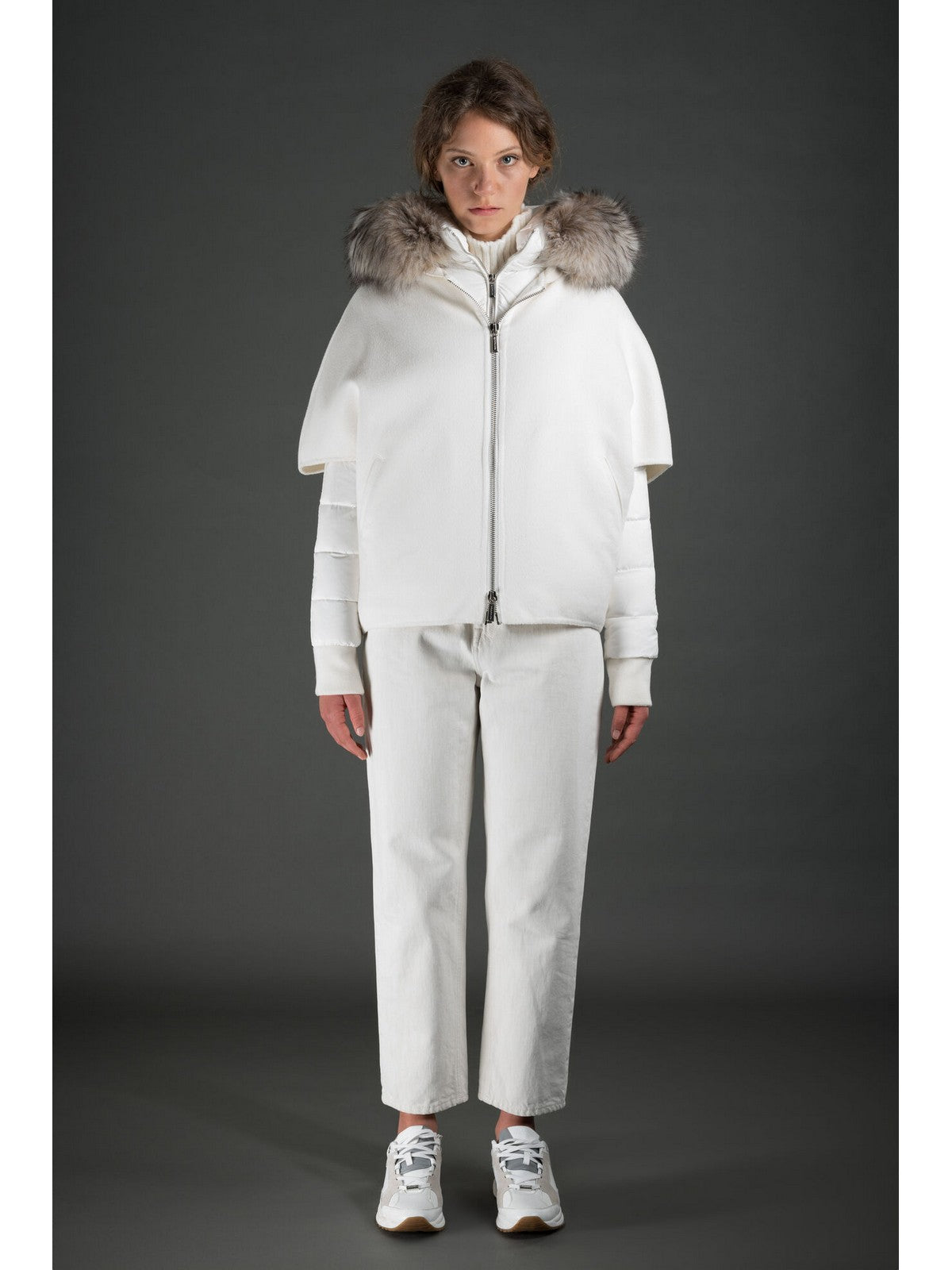 MOORER Piumino Donna Pegaso-lap MODGI300009 U0100 Bianco gioboutiqueweb
