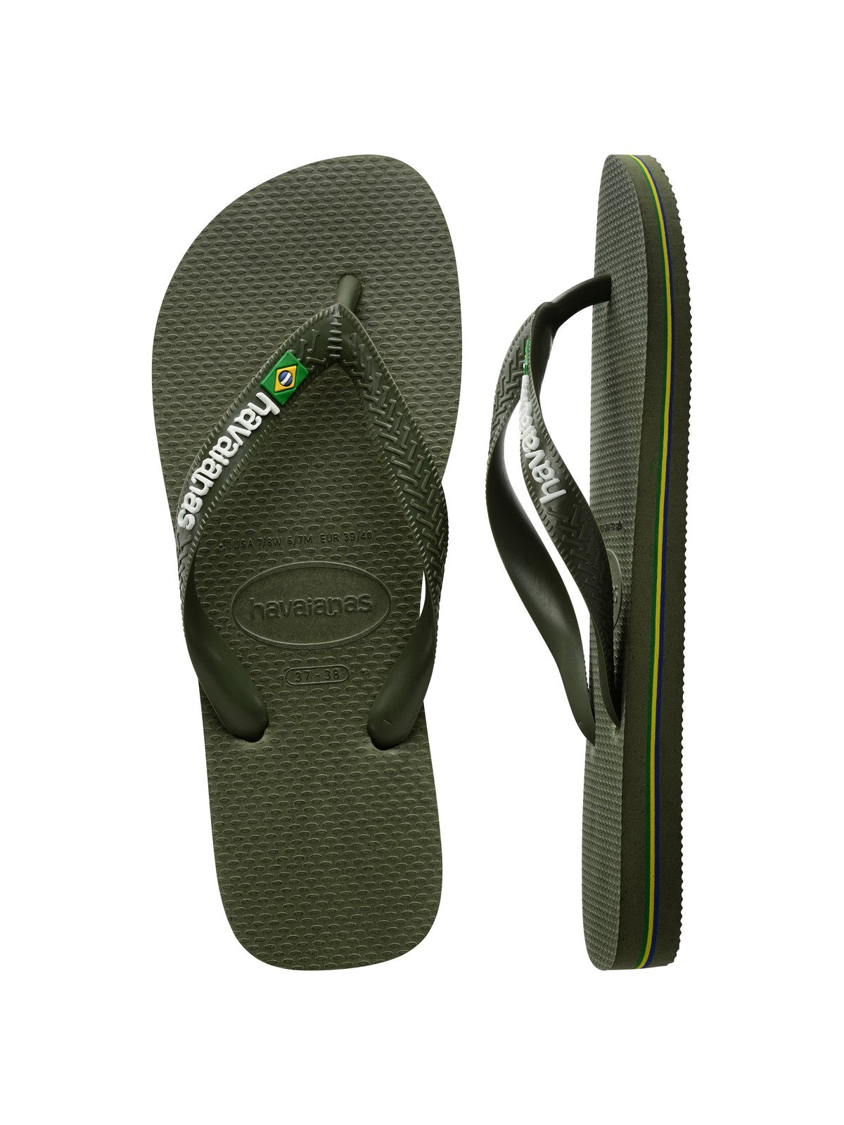 HAVAIANAS Infradito Unisex adulto Hav. Brasil logo 4110850.3058 Verde gioboutiqueweb