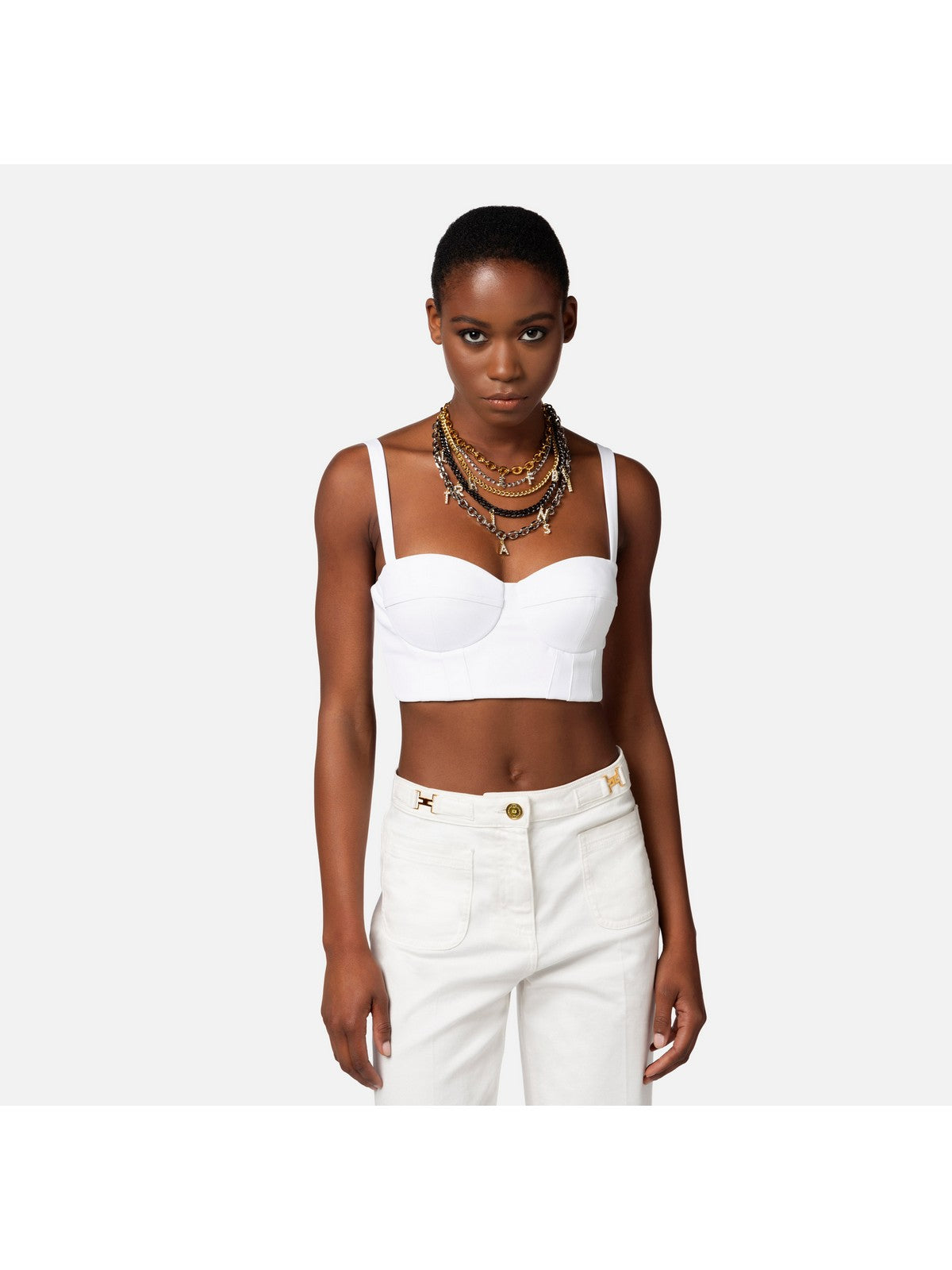 ELISABETTA FRANCHI Top Woman to01742e2 360 ivory