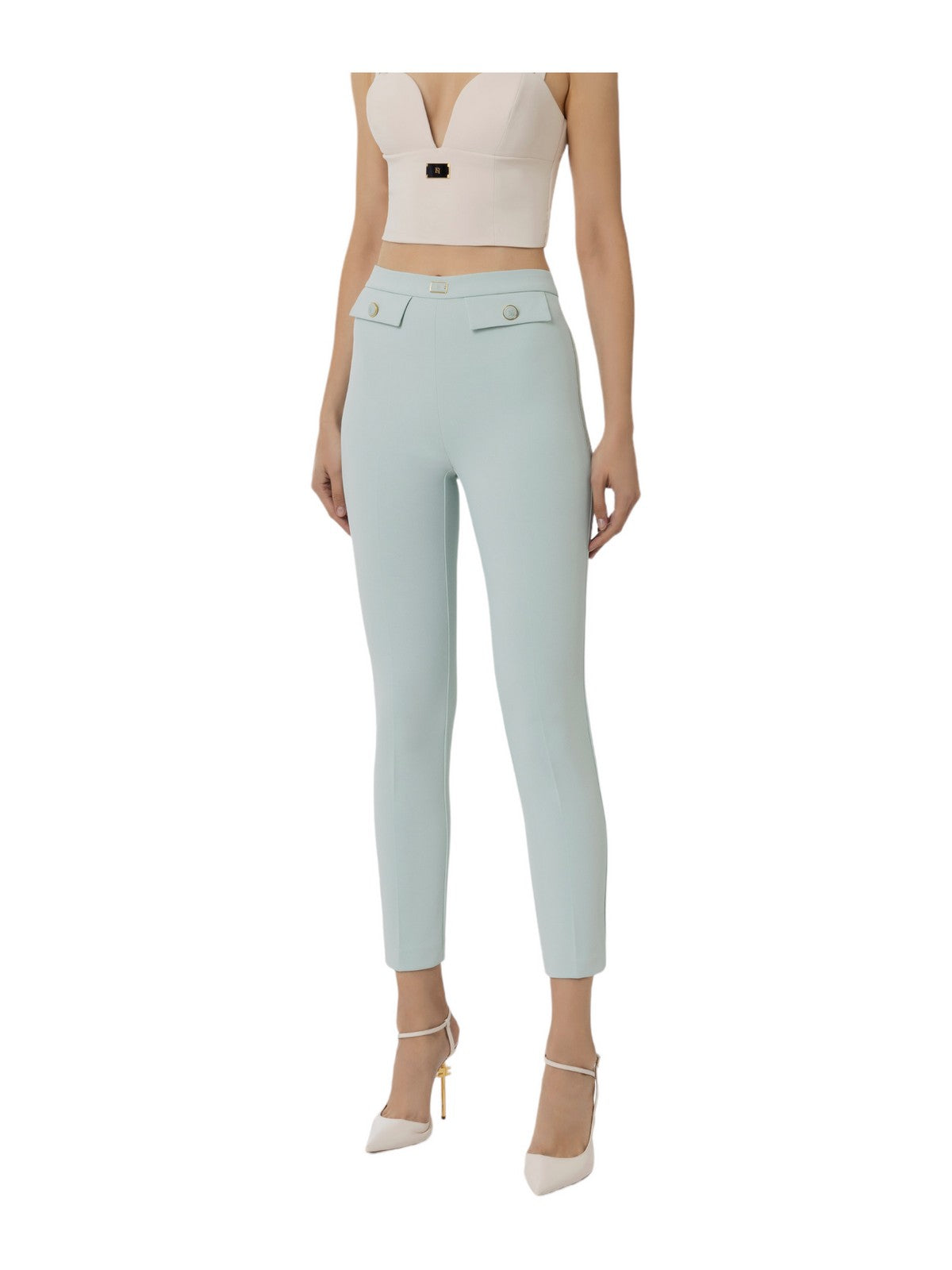 ELISABETTA FRANCHI Pantalone Donna PA02841E2 BV9 Verde gioboutiqueweb