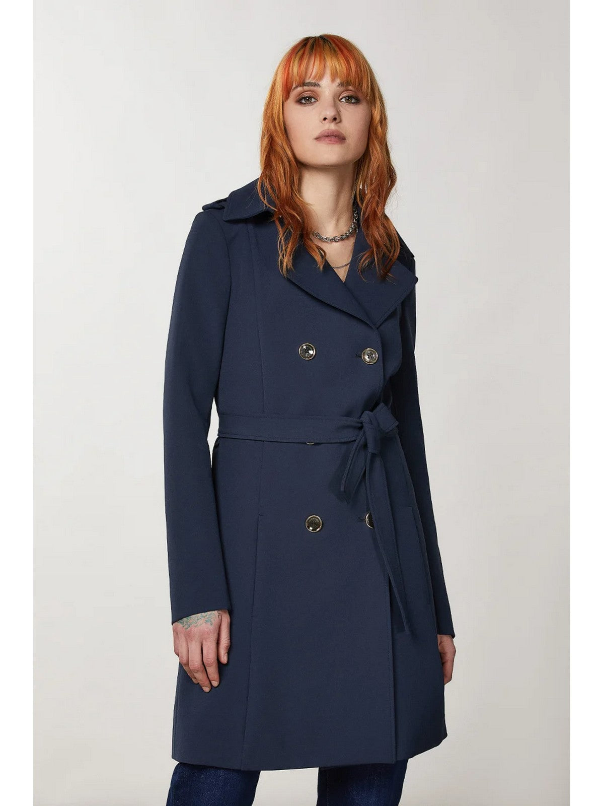 PATRIZIA PEPE Trench Donna CO0188 A2AW C789 Blu gioboutiqueweb