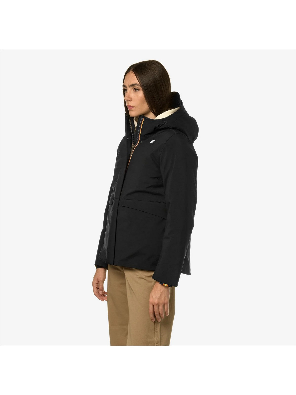 K-WAY Giubbino Donna Dorel bonded padded K71271W AMY Nero gioboutiqueweb