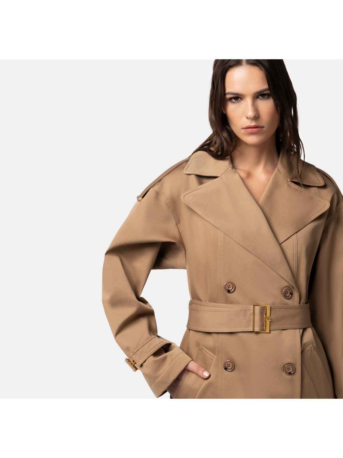 ELISABETTA FRANCHI Trench Donna SP00541E2 390 Marrone