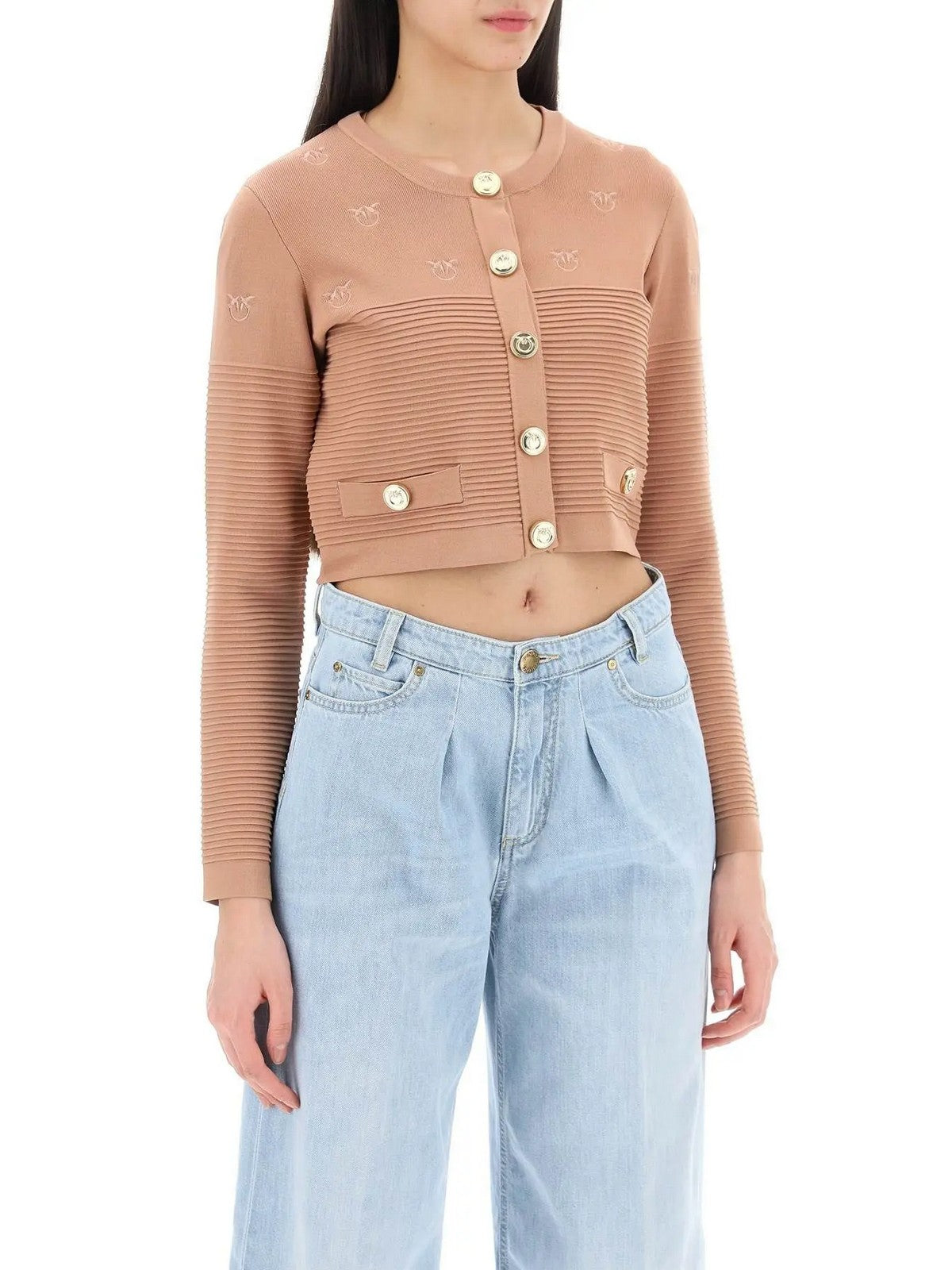 Pinko Cardigan Frau Cherry 102881-A1lk C95 Beige