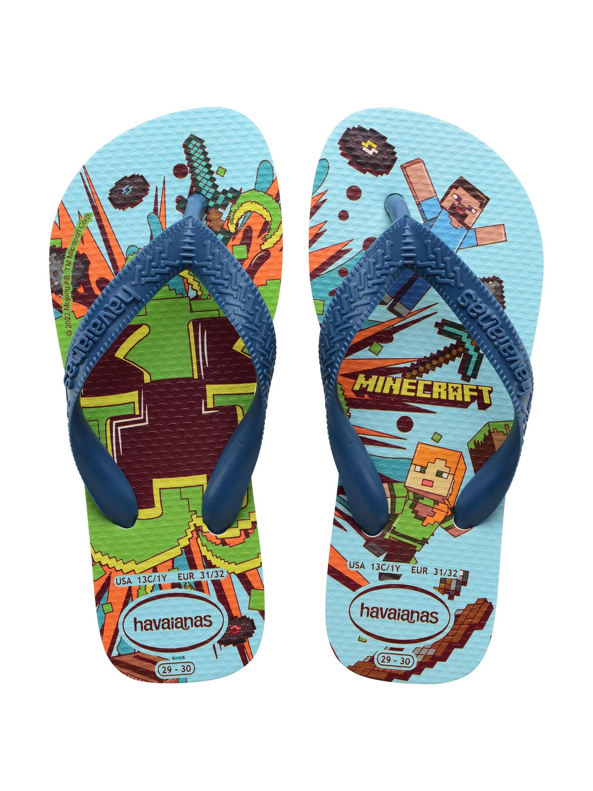 HAVAIANAS Infradito Bambini e ragazzi Hav. Kids minecraft 4145125.3057 Bianco gioboutiqueweb