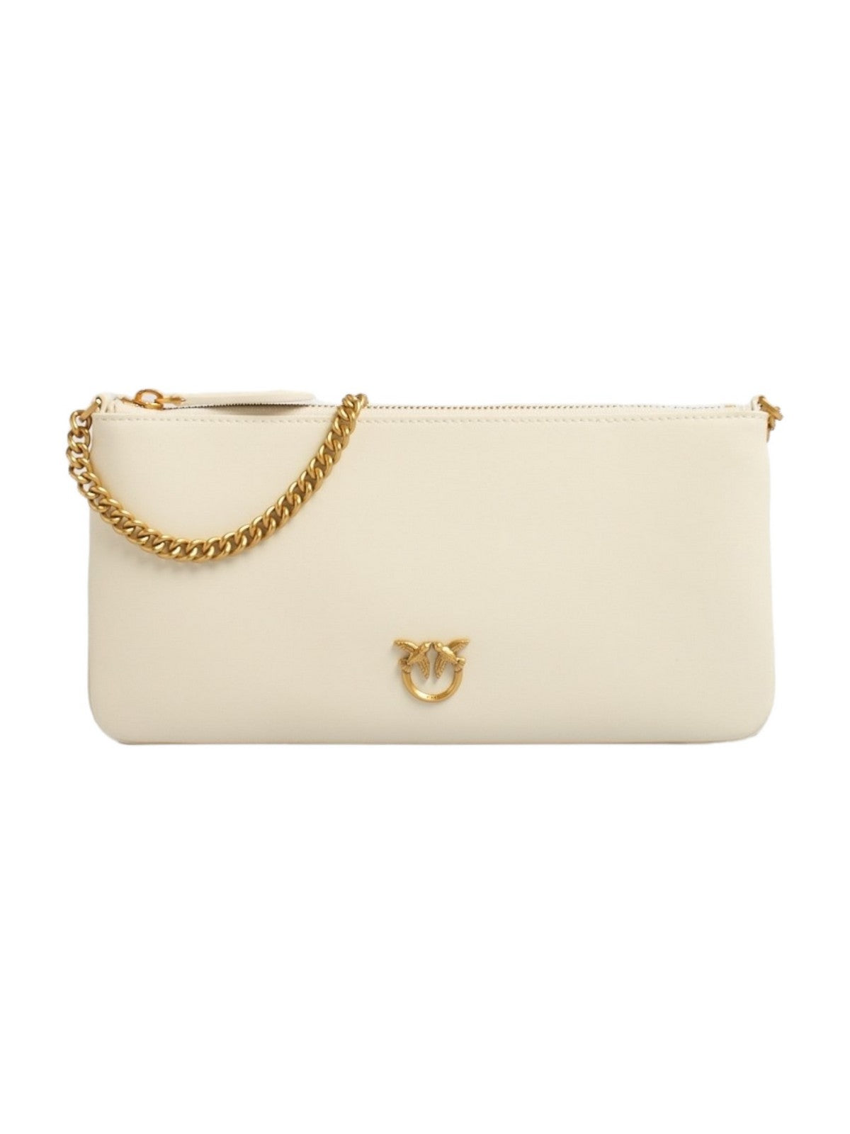 PINKO Pochette Donna Horizzontal flat 102747-A0F1 Z14Q BIANCO SETA-ANTIQUE GOLD gioboutiqueweb