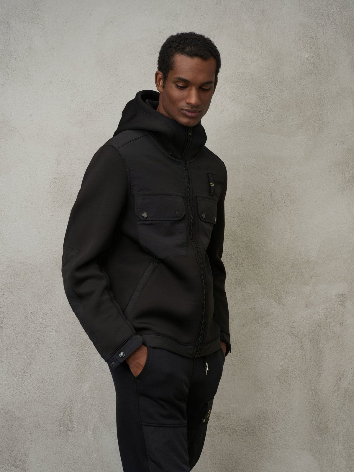 Sweat-shirt pour hommes Blauer 23WBLUF02074 004745 999 Black