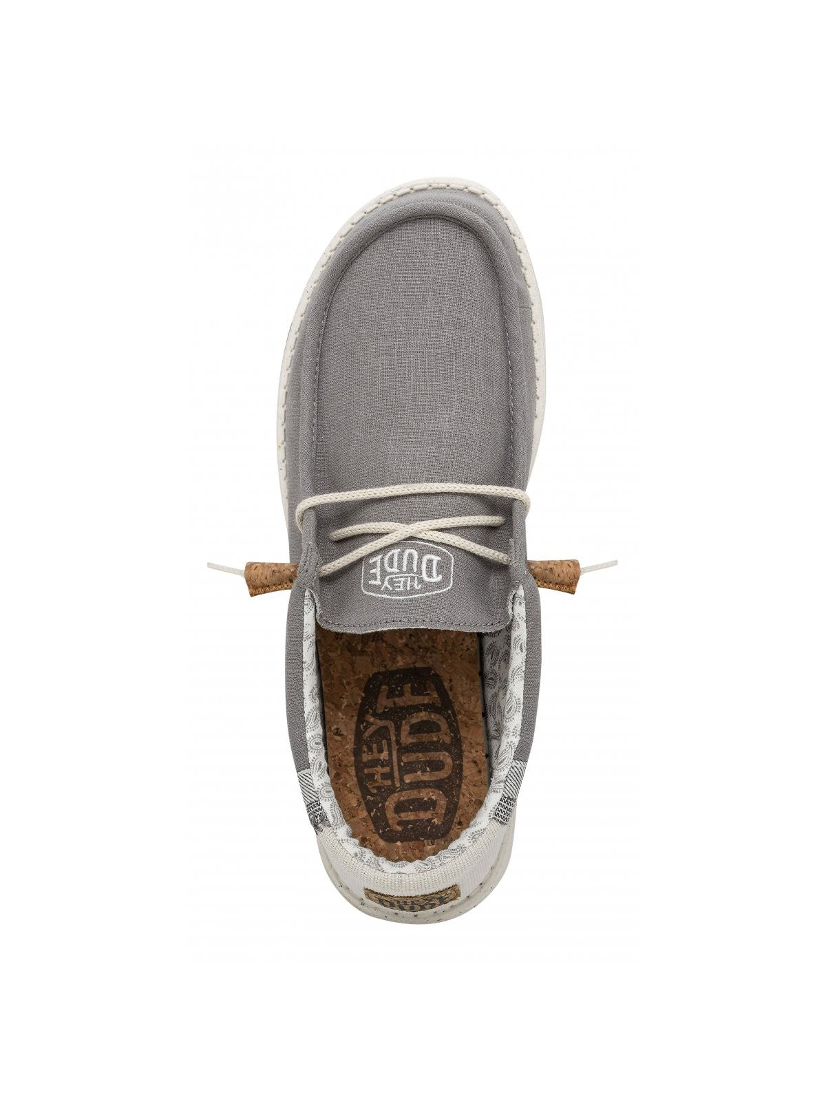 DUDE Mocassino Uomo Wally linen natural HD.40015 030 Grigio gioboutiqueweb