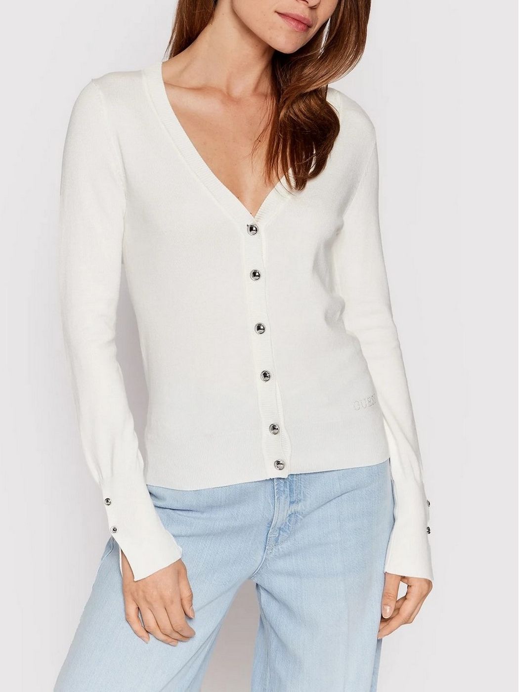 GUESS Cardigan Donna W2YR33 Z2V62 G012 Bianco gioboutiqueweb