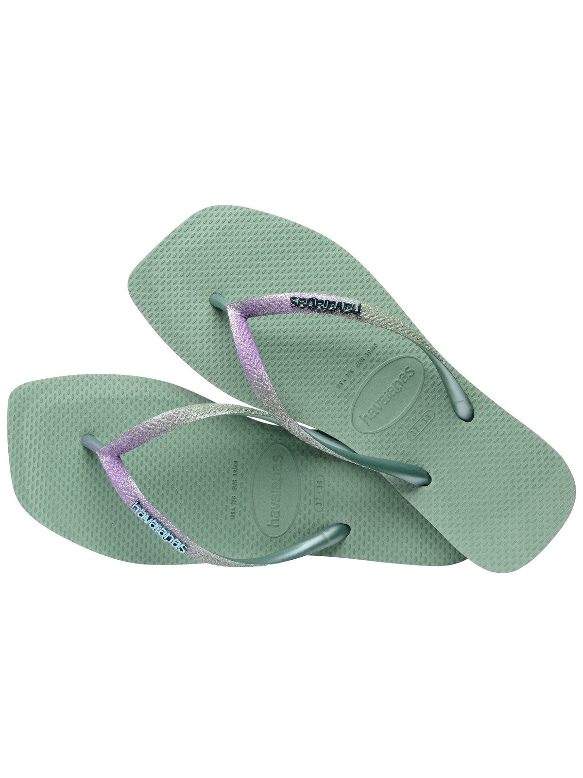 HAVAIANAS Ciabatta Donna Hav. Square glitter 4148102.1809 Verde gioboutiqueweb