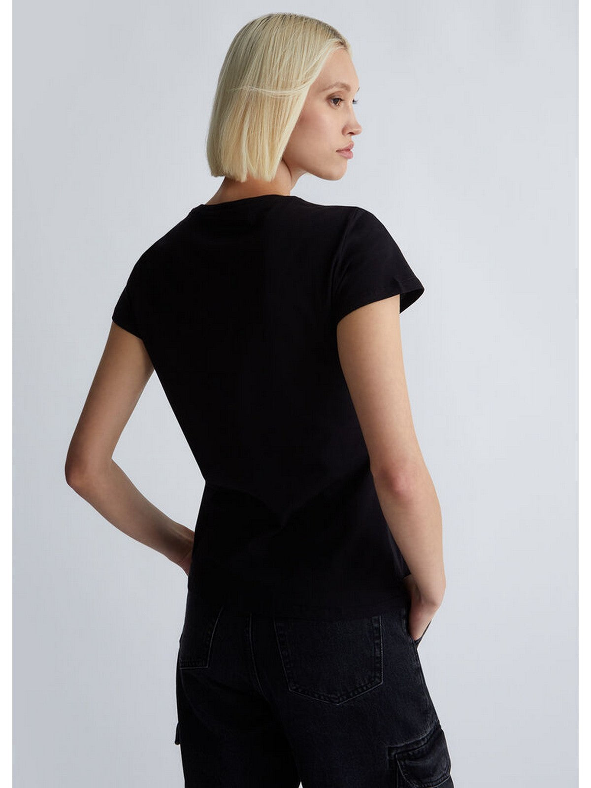 T-shirt White de Liu Jo et femmes Pole WF3085J6308 Q9661 Black