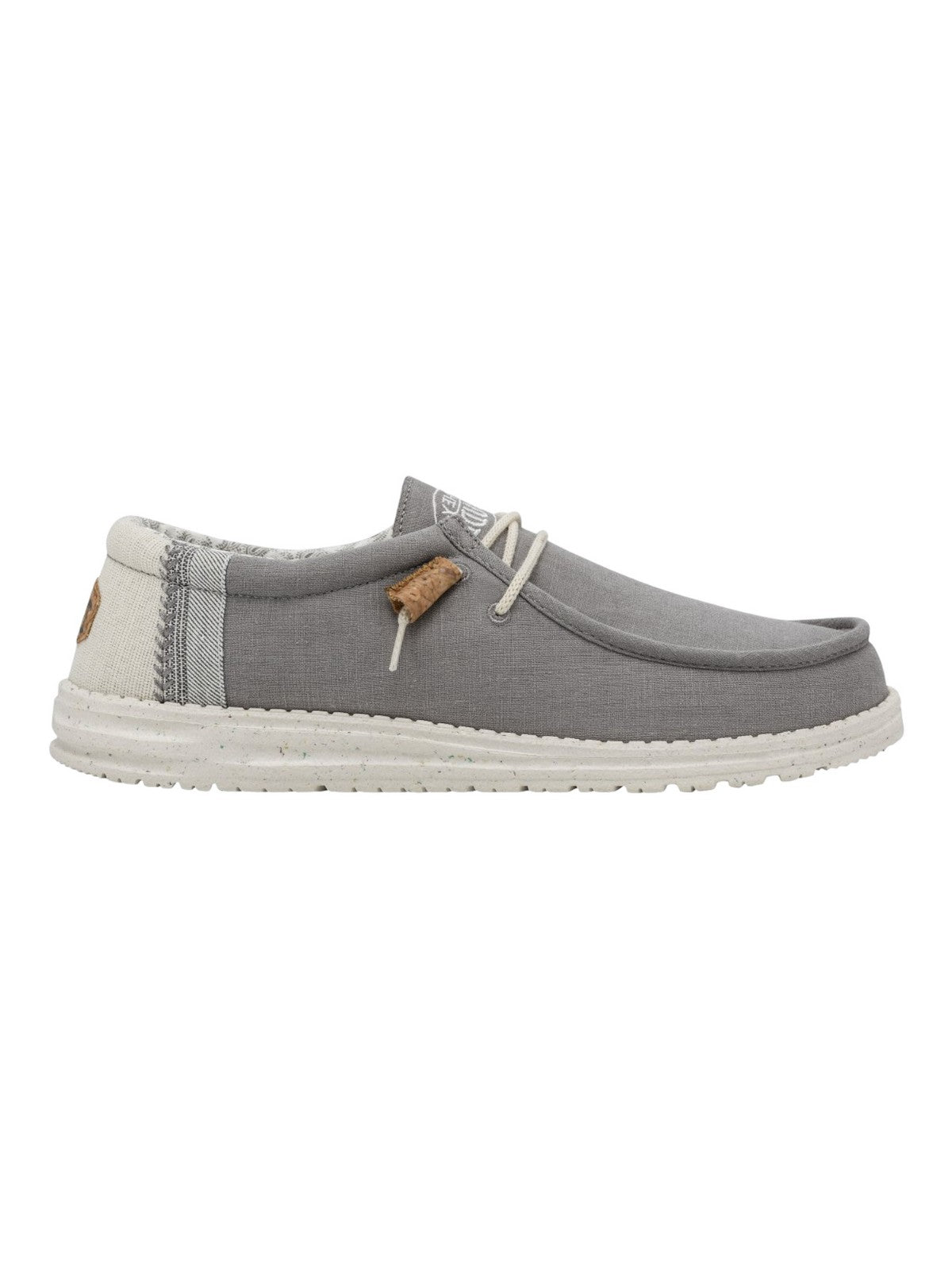 DUDE Mocassino Uomo Wally linen natural HD.40015 030 Grigio gioboutiqueweb
