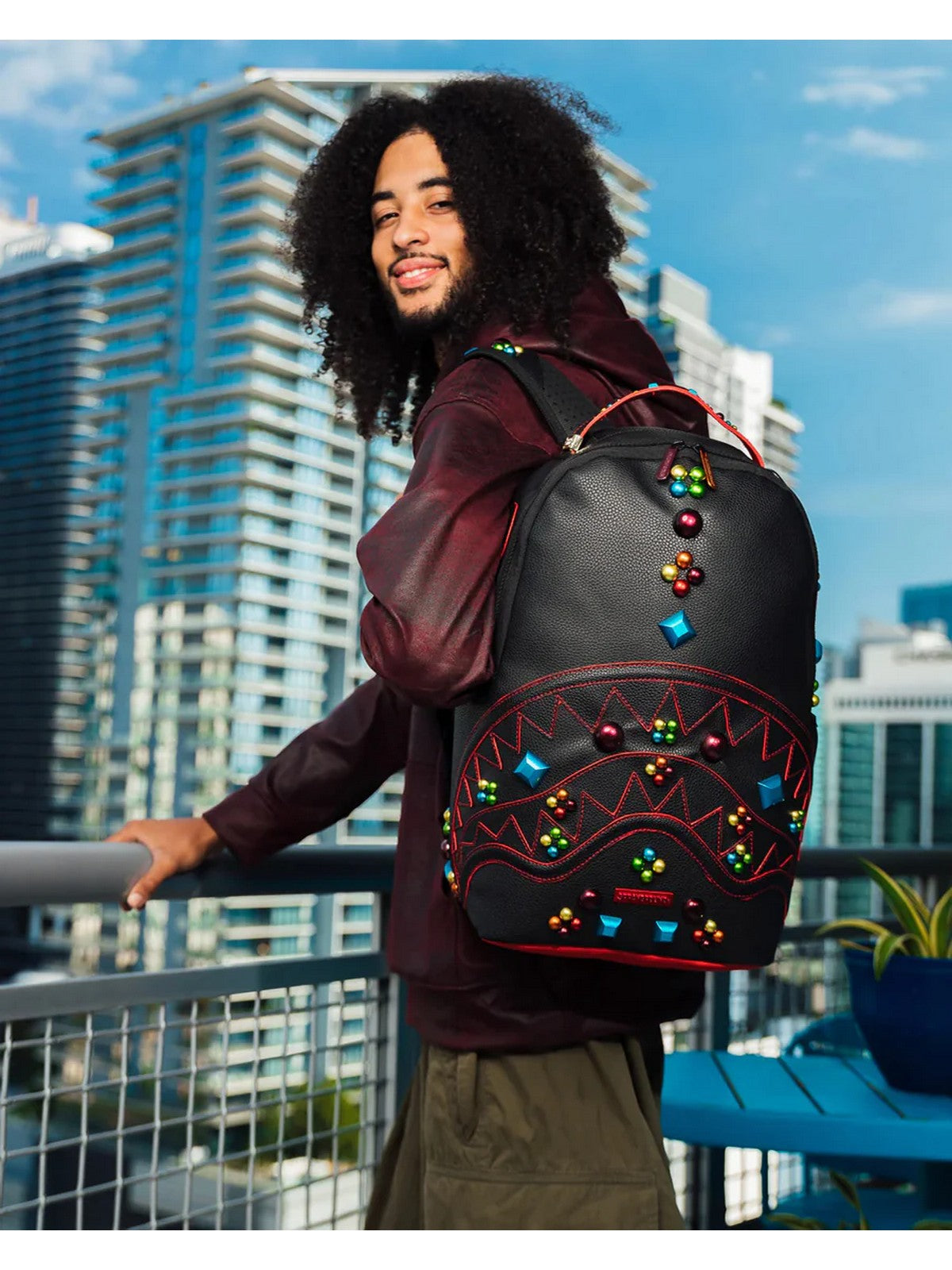 SPRAYGROUND Zaino Donna Gem stoned 910B5213NSZ Nero gioboutiqueweb