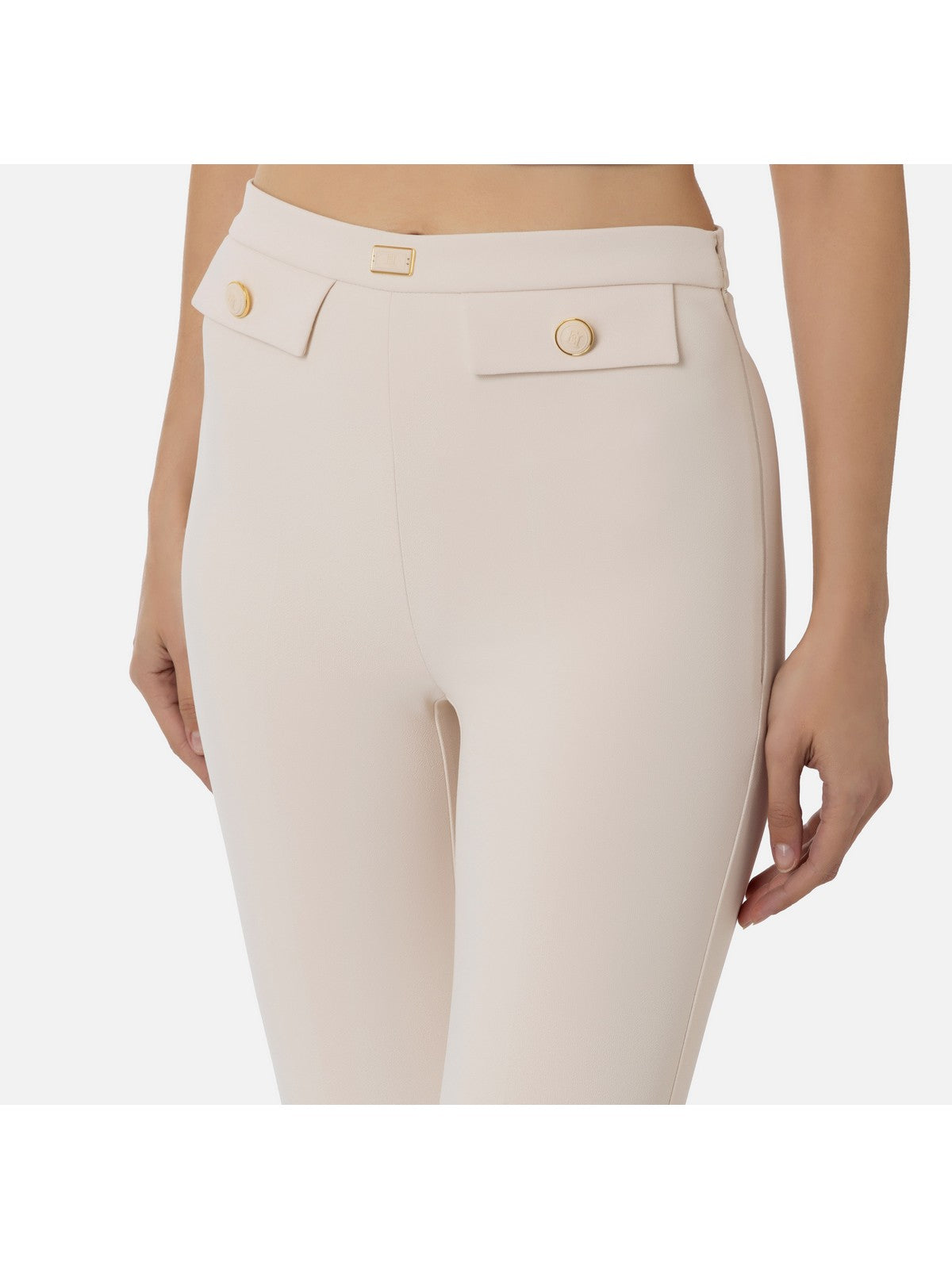 ELISABETTA FRANCHI PA02841E2 193 spodnie z kości słoniowej