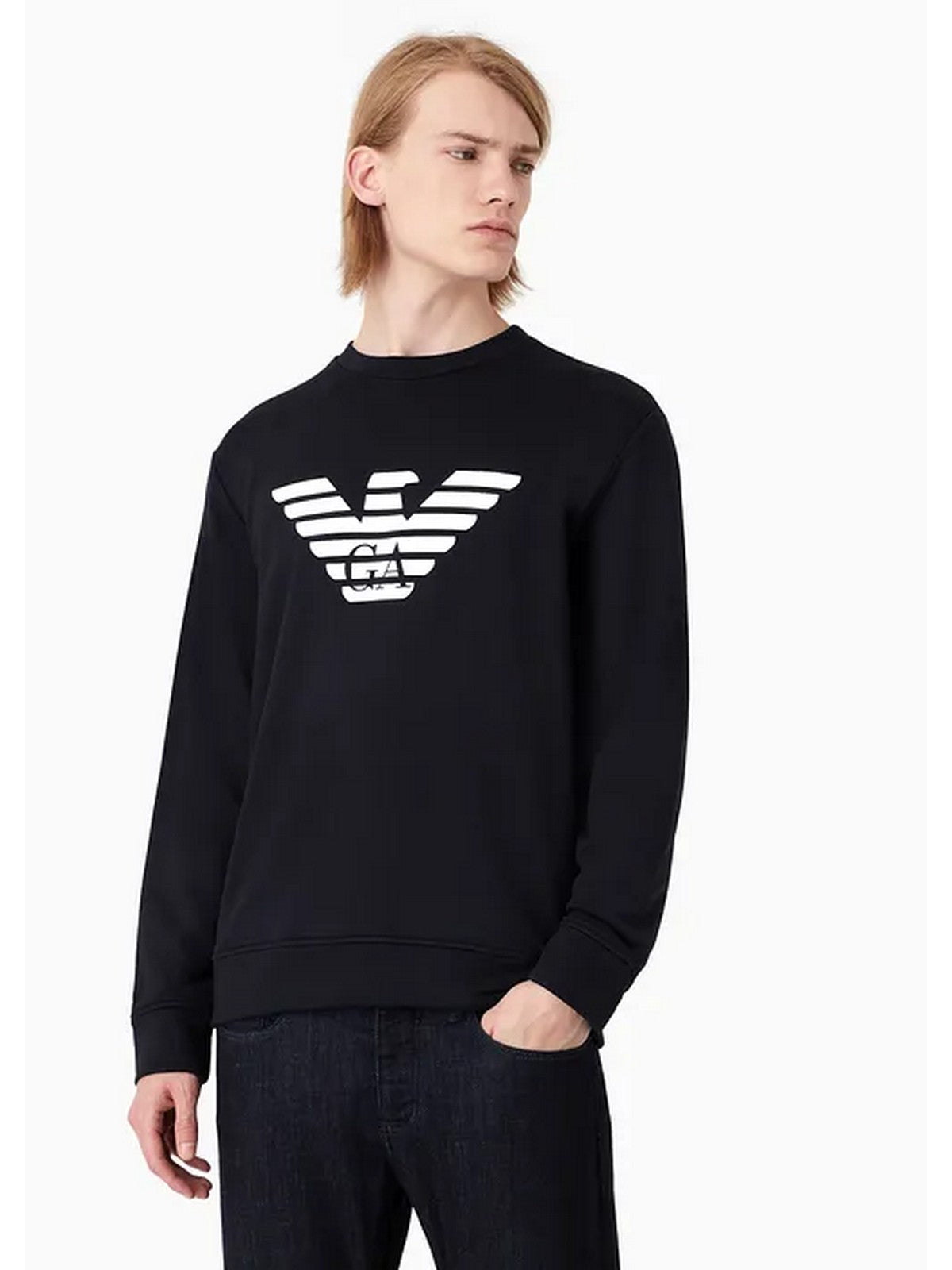 EMPORIO ARMANI Felpa Uomo 8N1MR6 1JRIZ F904 Blu gioboutiqueweb